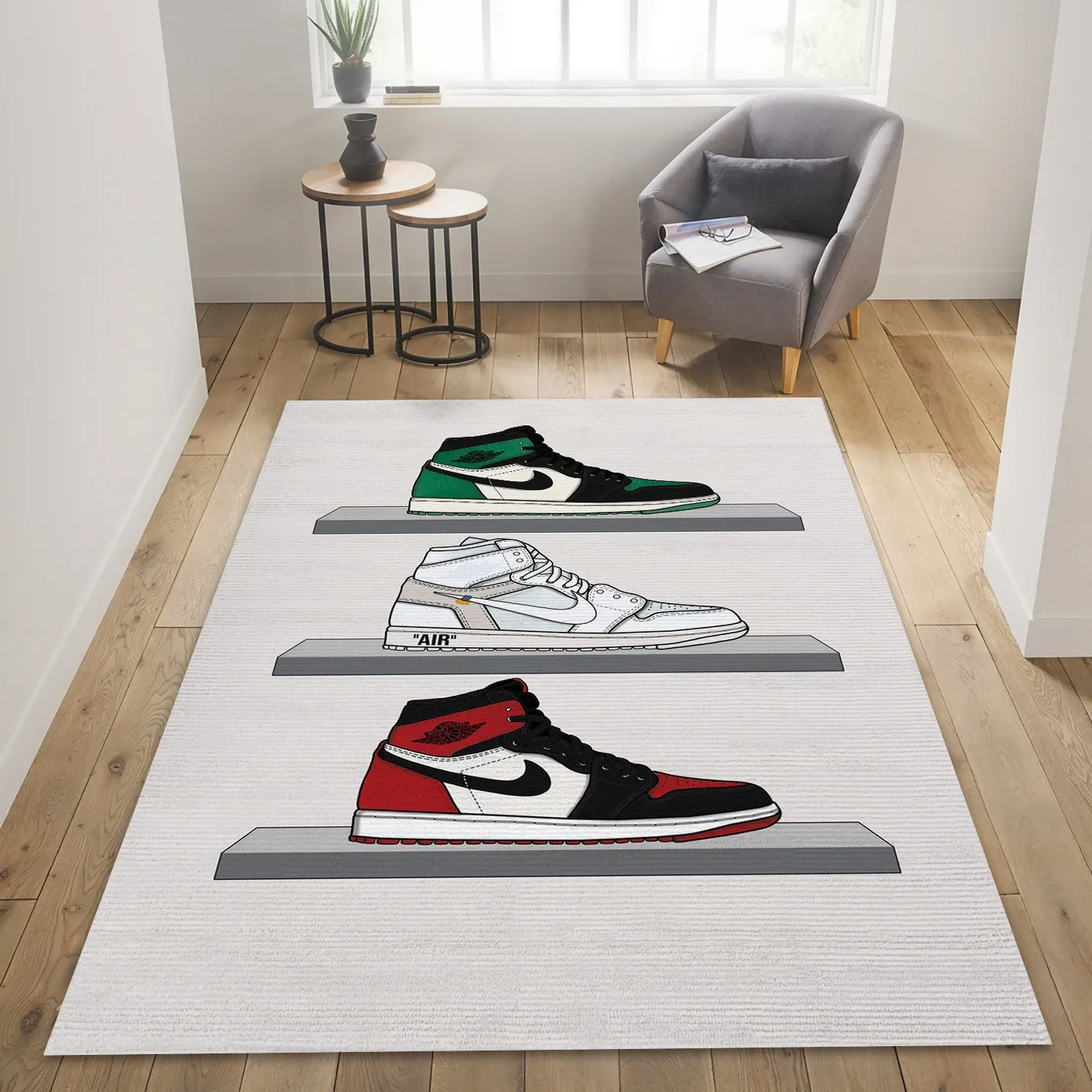 Sneaker Jordan 1 Fashion Brand Area Rug, Living Room Rug - US Decor - Indoor Outdoor Rugs