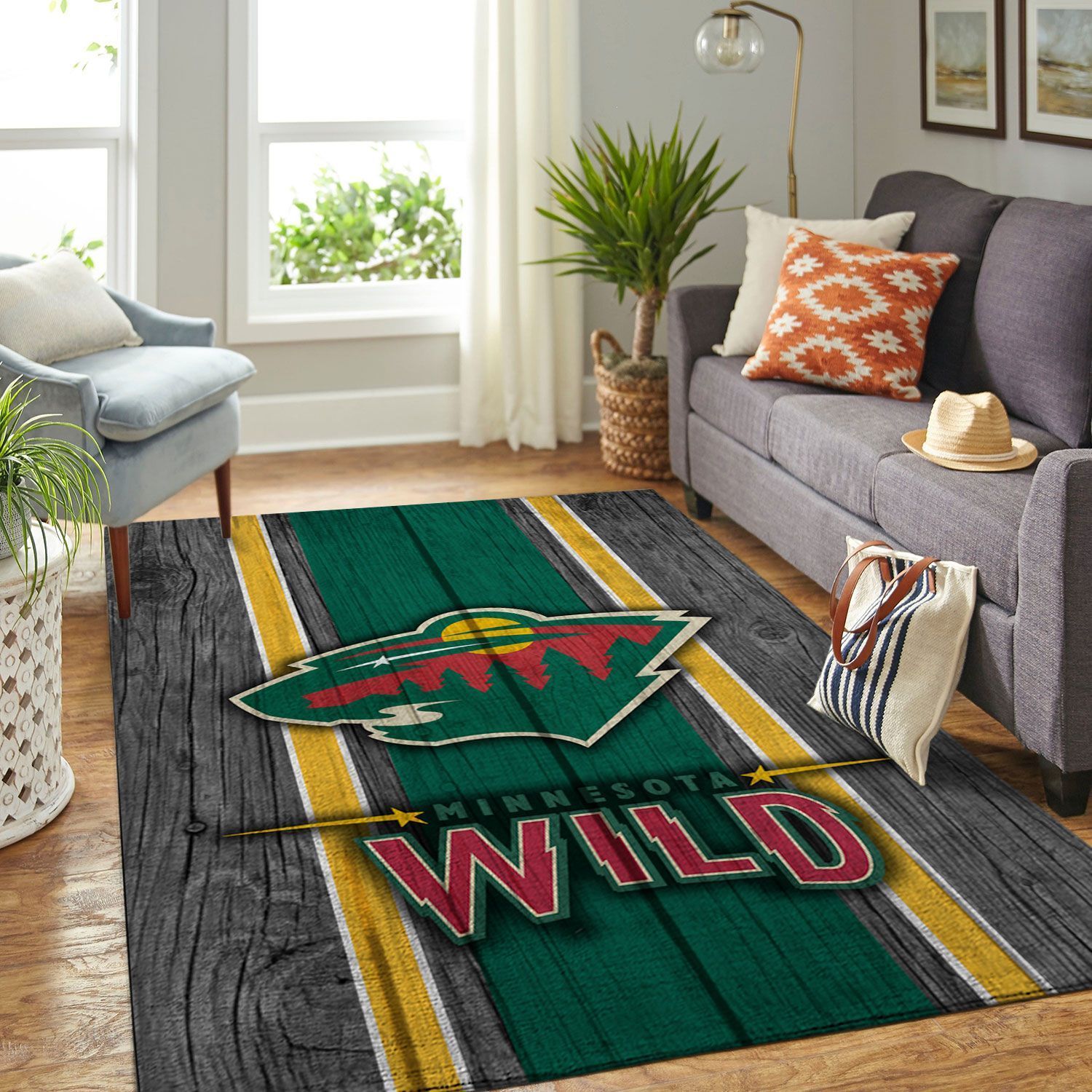 Minnesota Wild Nhl Team Logo Style Nice Gift Home Decor Rectangle Area Rug - Indoor Outdoor Rugs