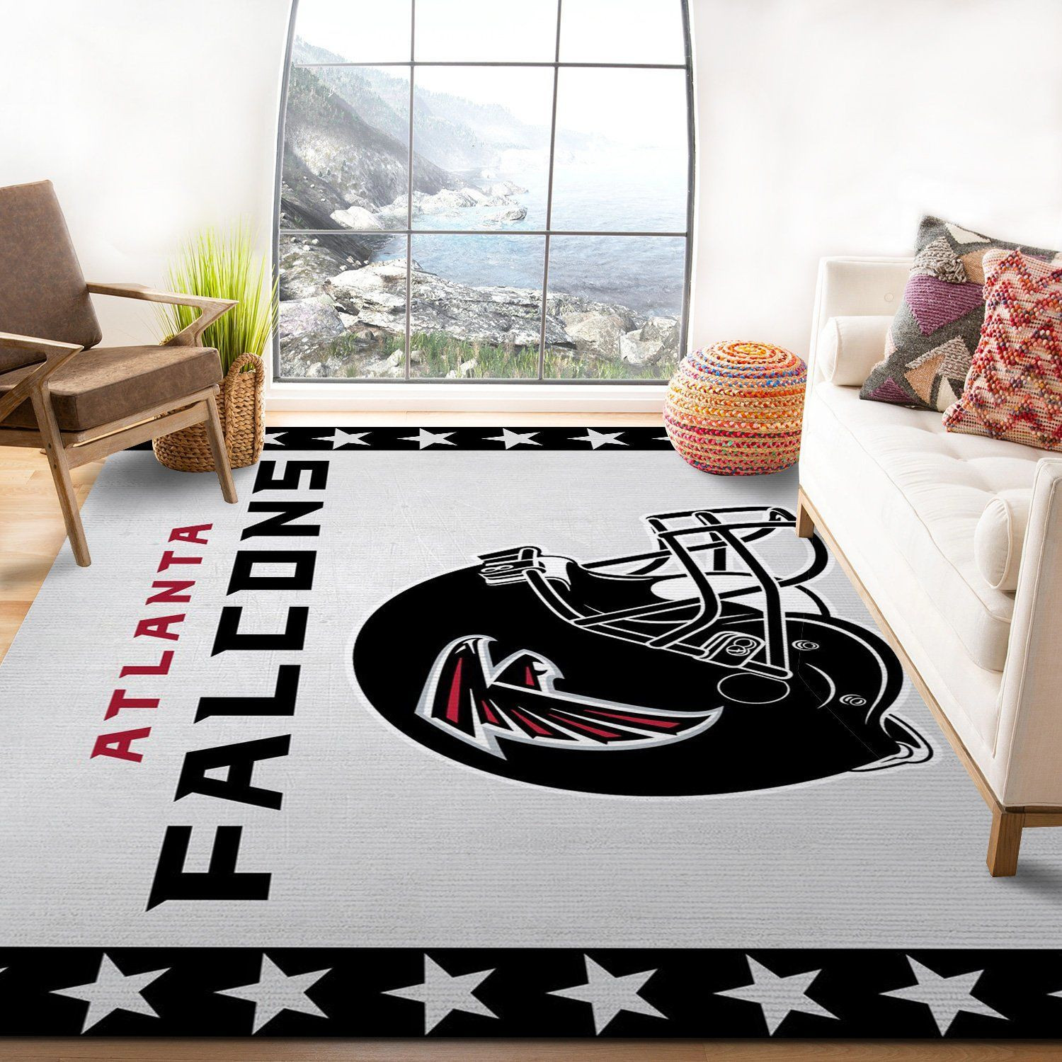 Atlanta Falcons Helmet Nfl Area Rug Bedroom Rug US Gift Decor - Indoor Outdoor Rugs