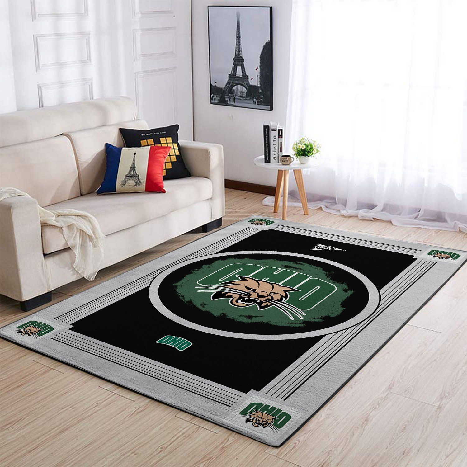 Ohio Bobcats Ncaa Team Logo Nice Gift Home Decor Rectangle Area Rug - Indoor Outdoor Rugs