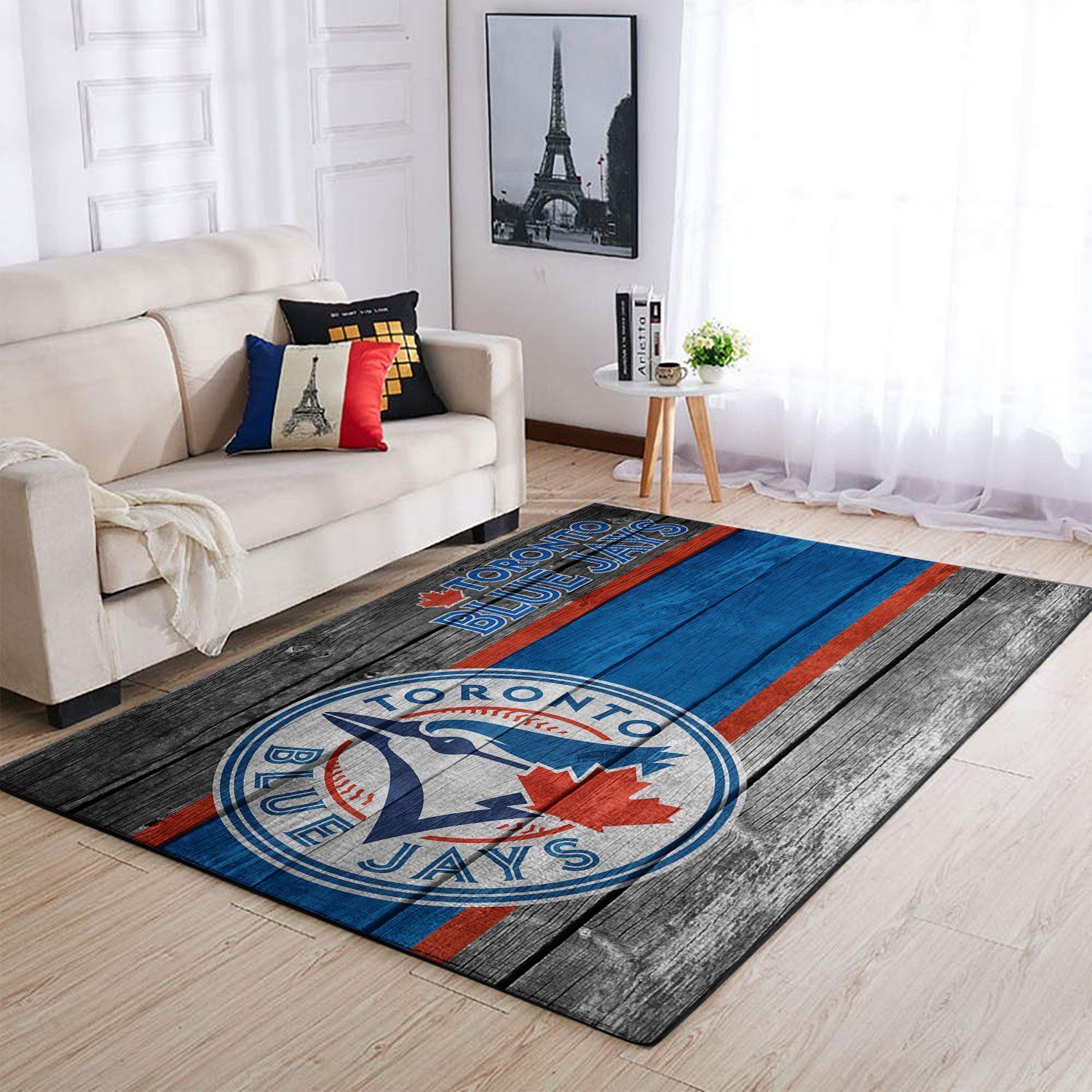 Toronto Blue Jays Mlb Team Logo Wooden Style Style Nice Gift Home Decor Rectangle Area Rug - Indoor Outdoor Rugs