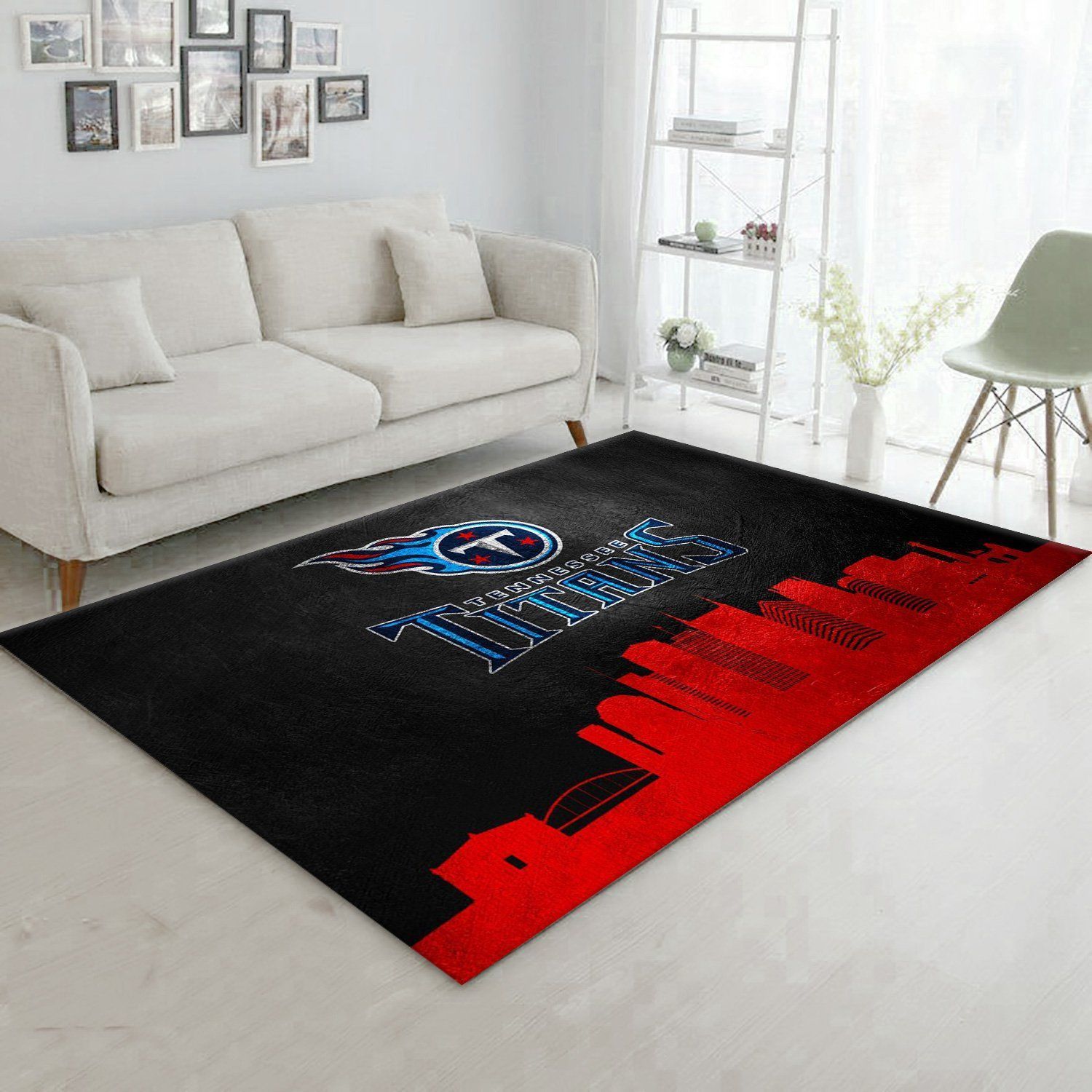 Tennessee Titans Skyline NFL Area Rug Carpet, Living room and bedroom Rug, Home US Decor - Indoor Outdoor Rugs