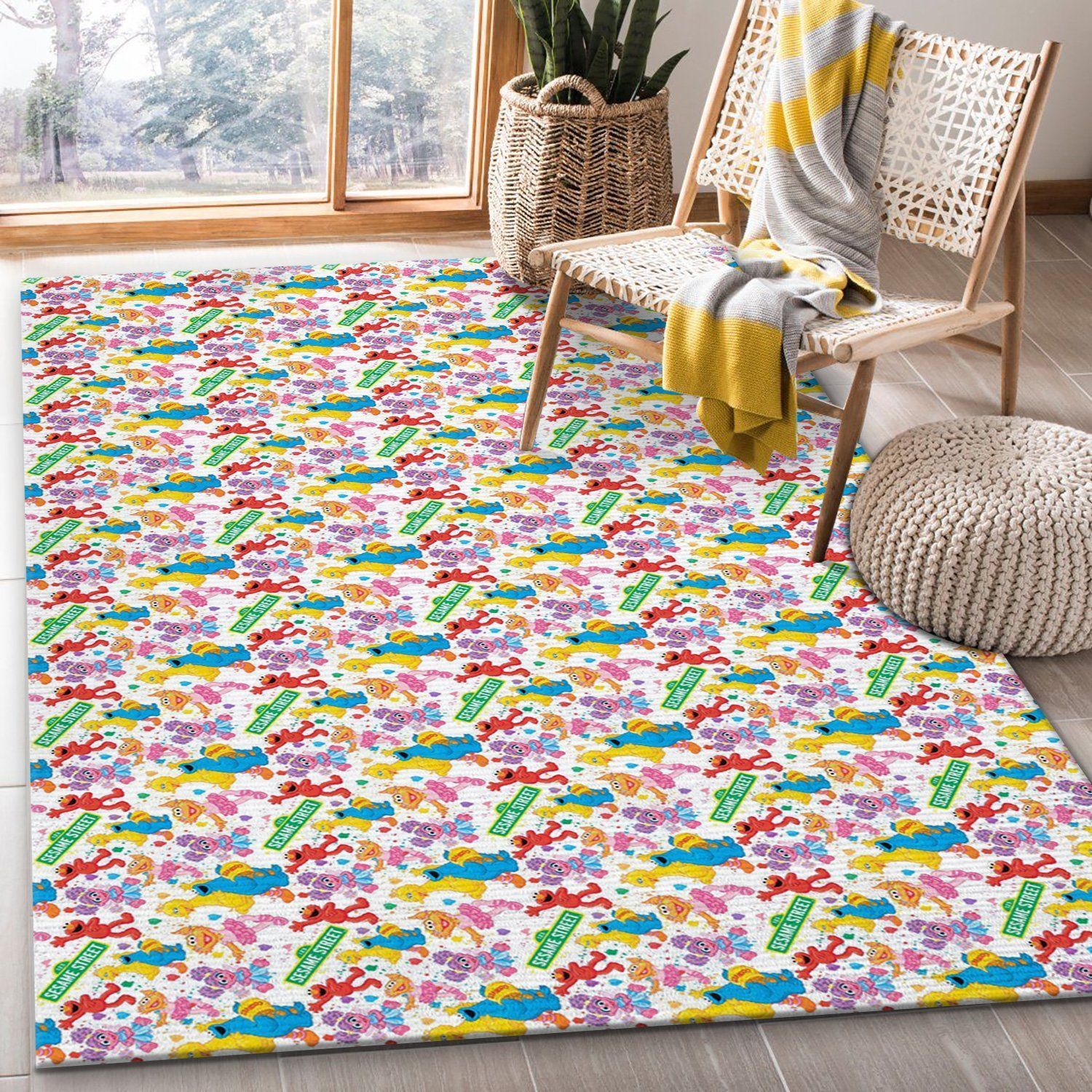 Sesame Street Family Rug Living Room Rug Christmas Gift US Decor - Indoor Outdoor Rugs