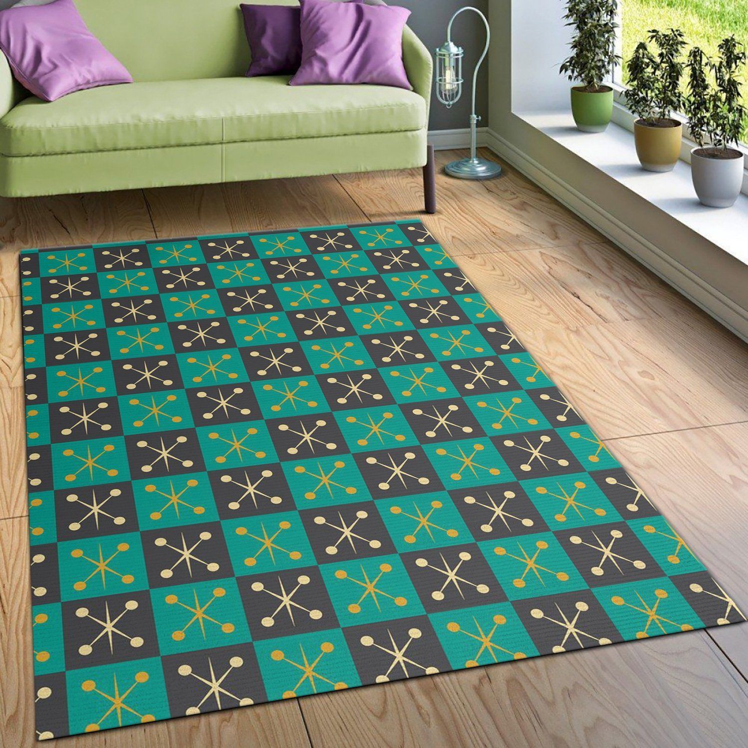 Midcentury Pattern 62 Area Rug Carpet, Living room and bedroom Rug, Home Decor Floor Decor - Indoor Outdoor Rugs