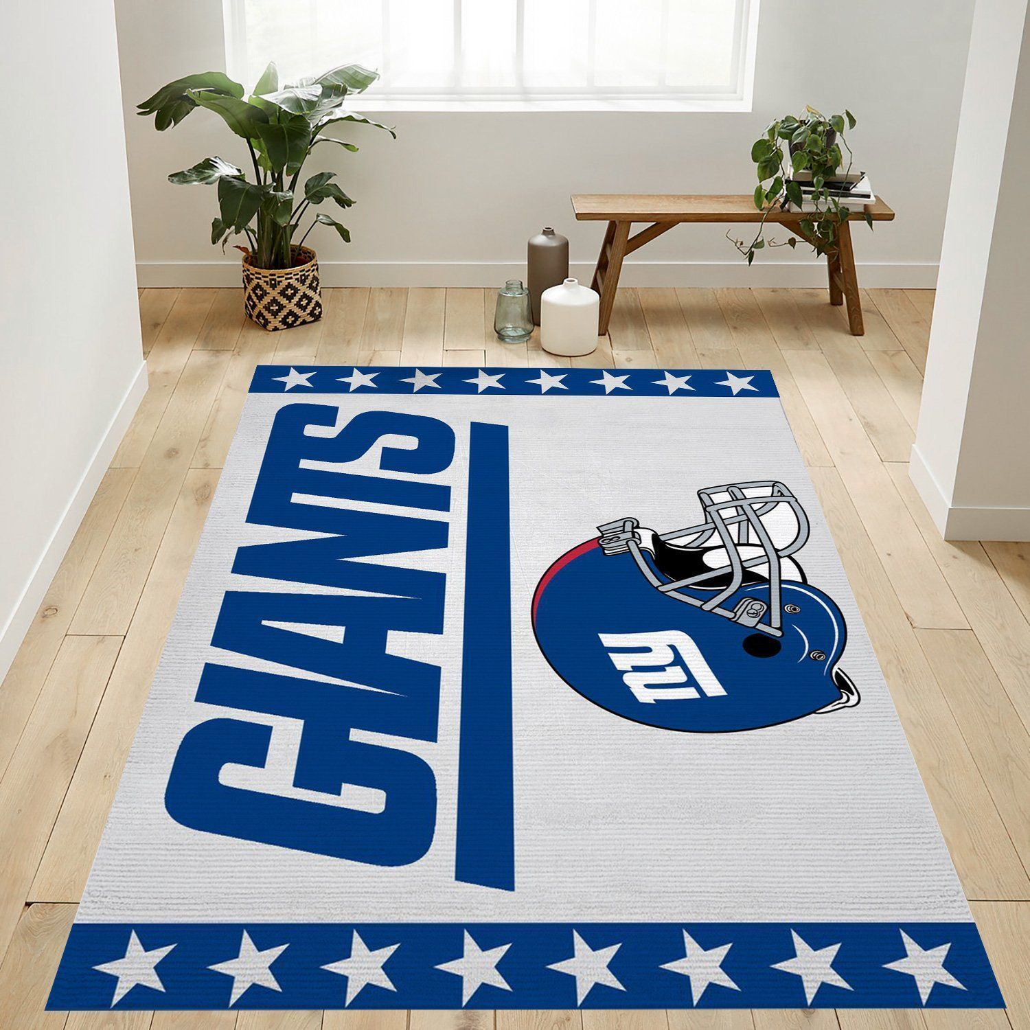 New York Giants Helmet Nfl Logo Area Rug For Gift Bedroom Rug US Gift Decor - Indoor Outdoor Rugs