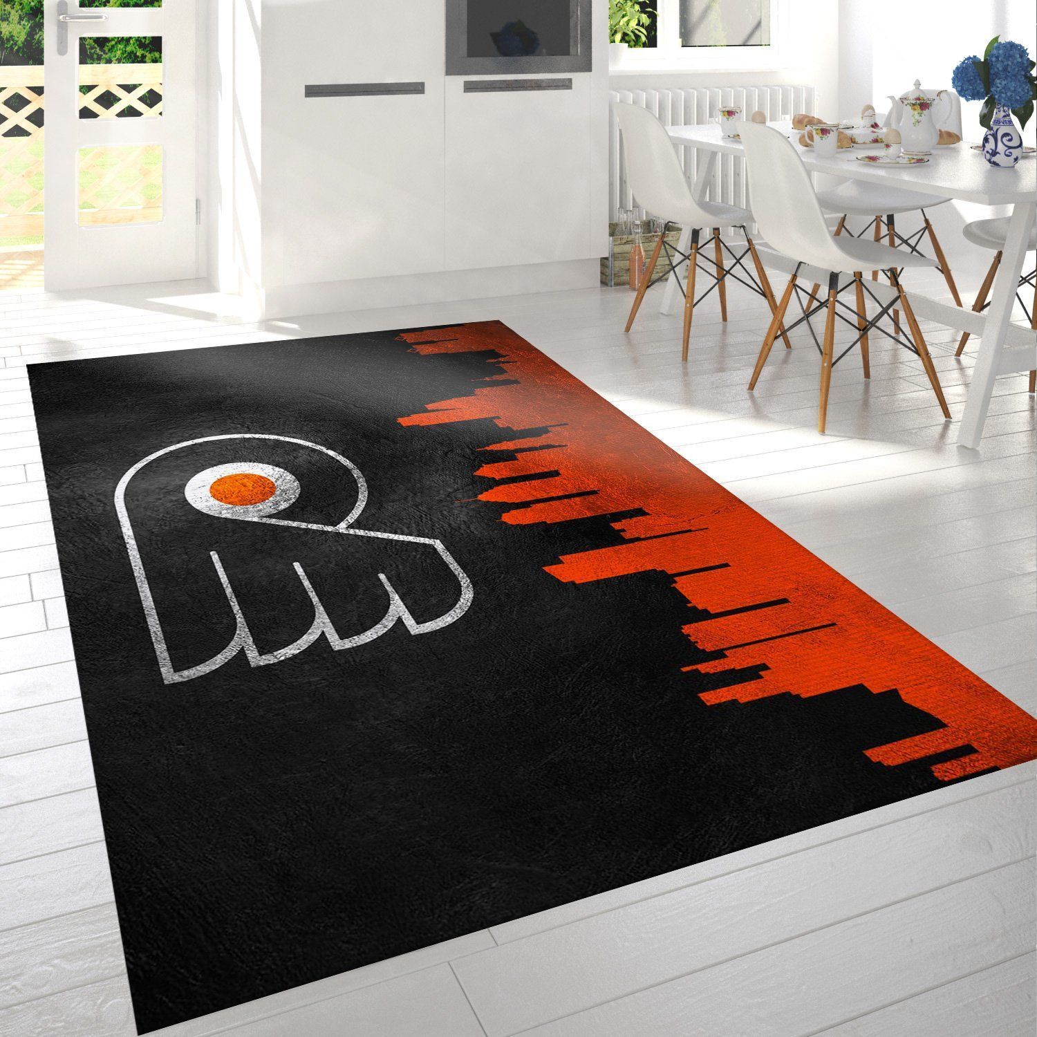 Philadelphia Flyers Nfl Logo Area Rug For Gift Bedroom Rug US Gift Decor - Indoor Outdoor Rugs