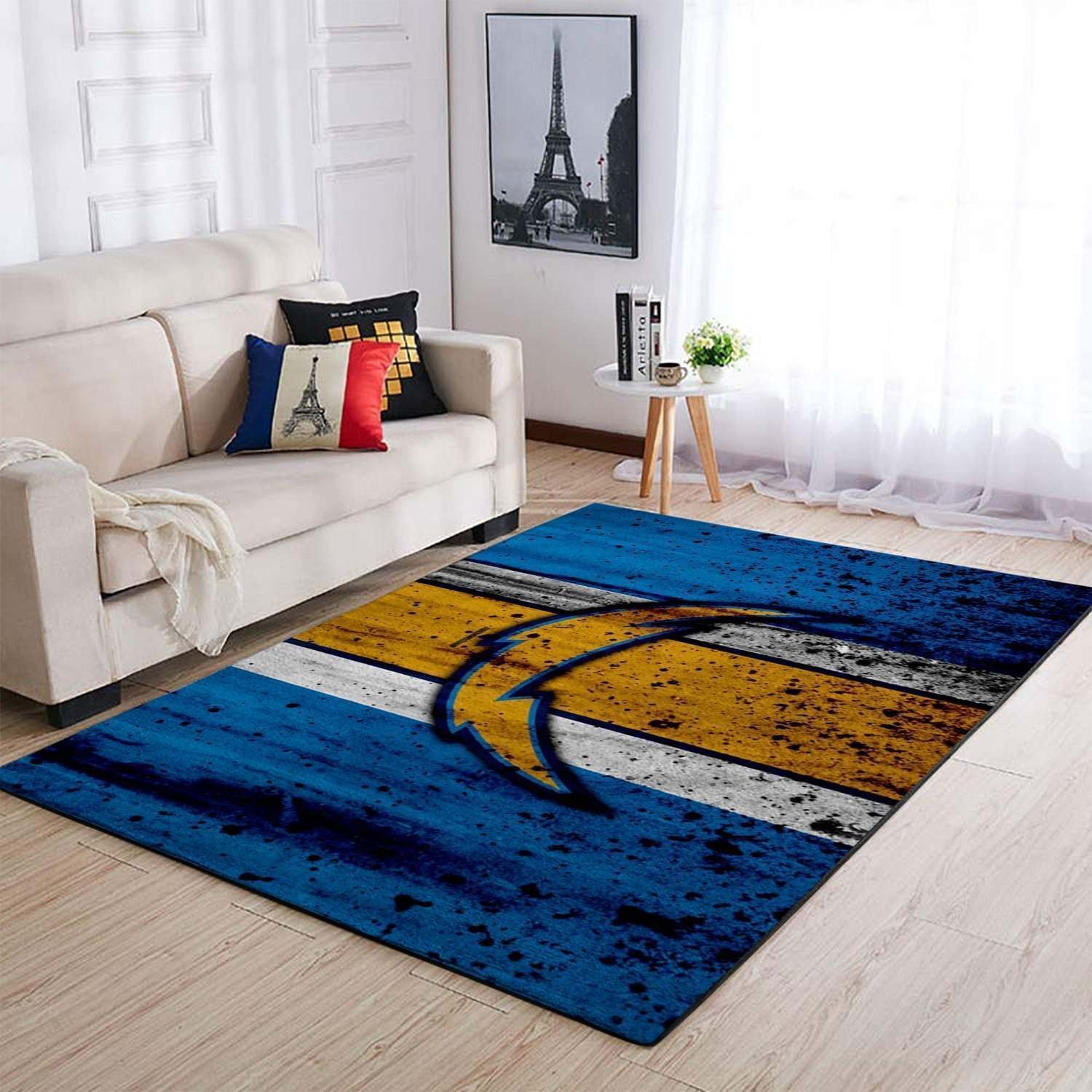 Los Angeles Chargers Area Rug Nfl Football Floor Decor Area Rug Rugs For Living Room - Indoor Outdoor Rugs