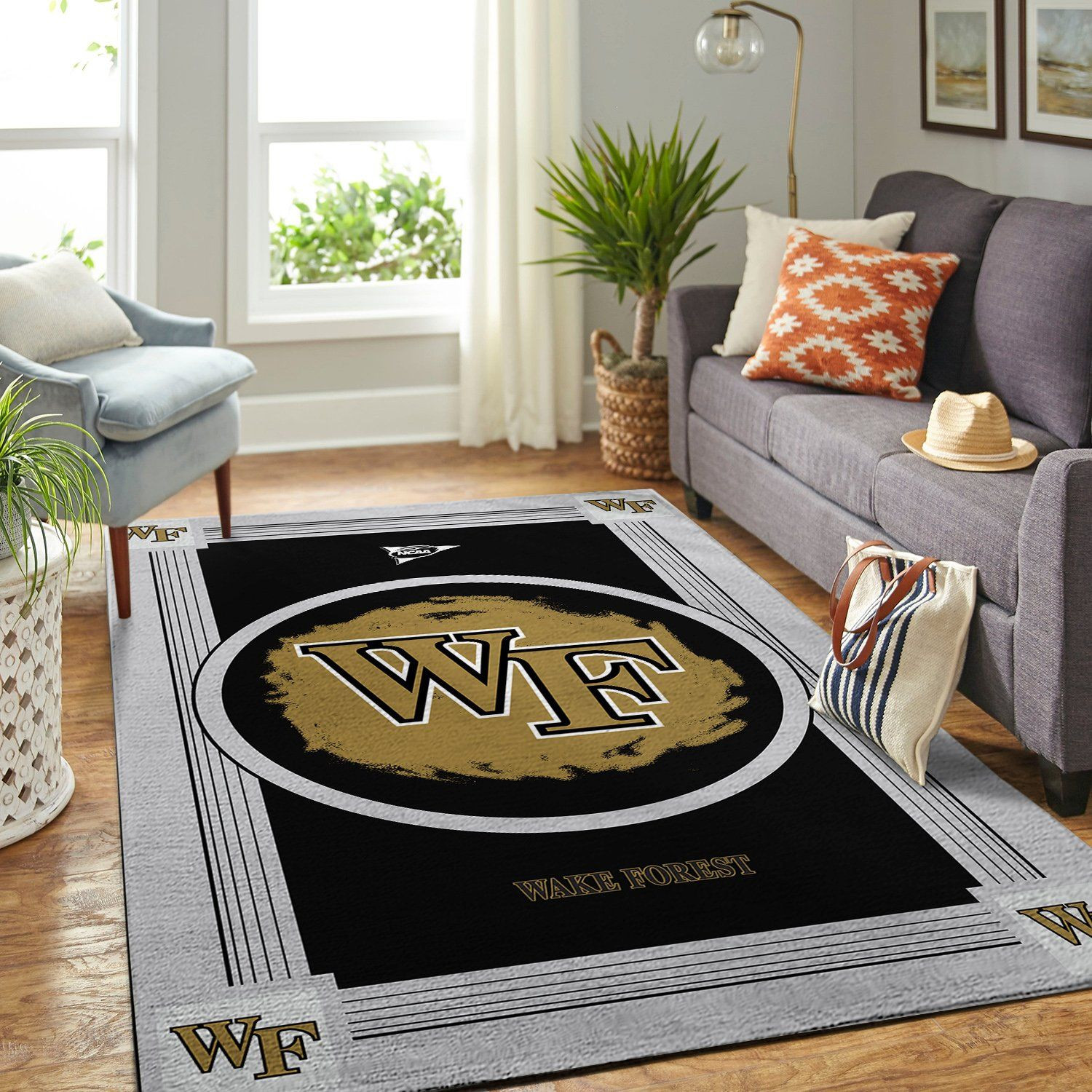 Wake Forest Demon Deacons Ncaa Team Logo Nice Gift Home Decor Rectangle Area Rug - Indoor Outdoor Rugs