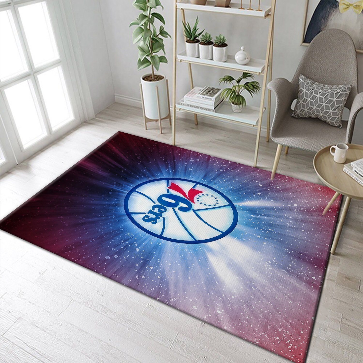 Philadelphia 76ers NBA Logo 3D Area Rugs Living Room Carpet FN151165 Christmas Gift Floor Decor The US Decor - Indoor Outdoor Rugs