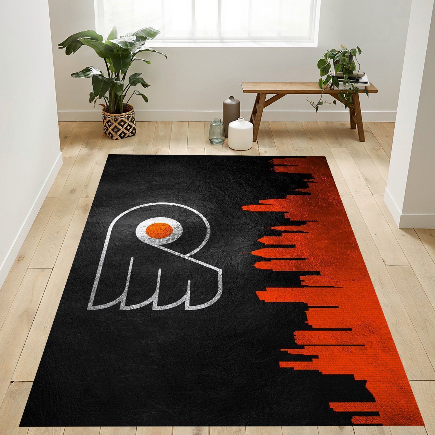 Philadelphia Flyers Nfl Logo Area Rug For Gift Bedroom Rug US Gift Decor - Indoor Outdoor Rugs