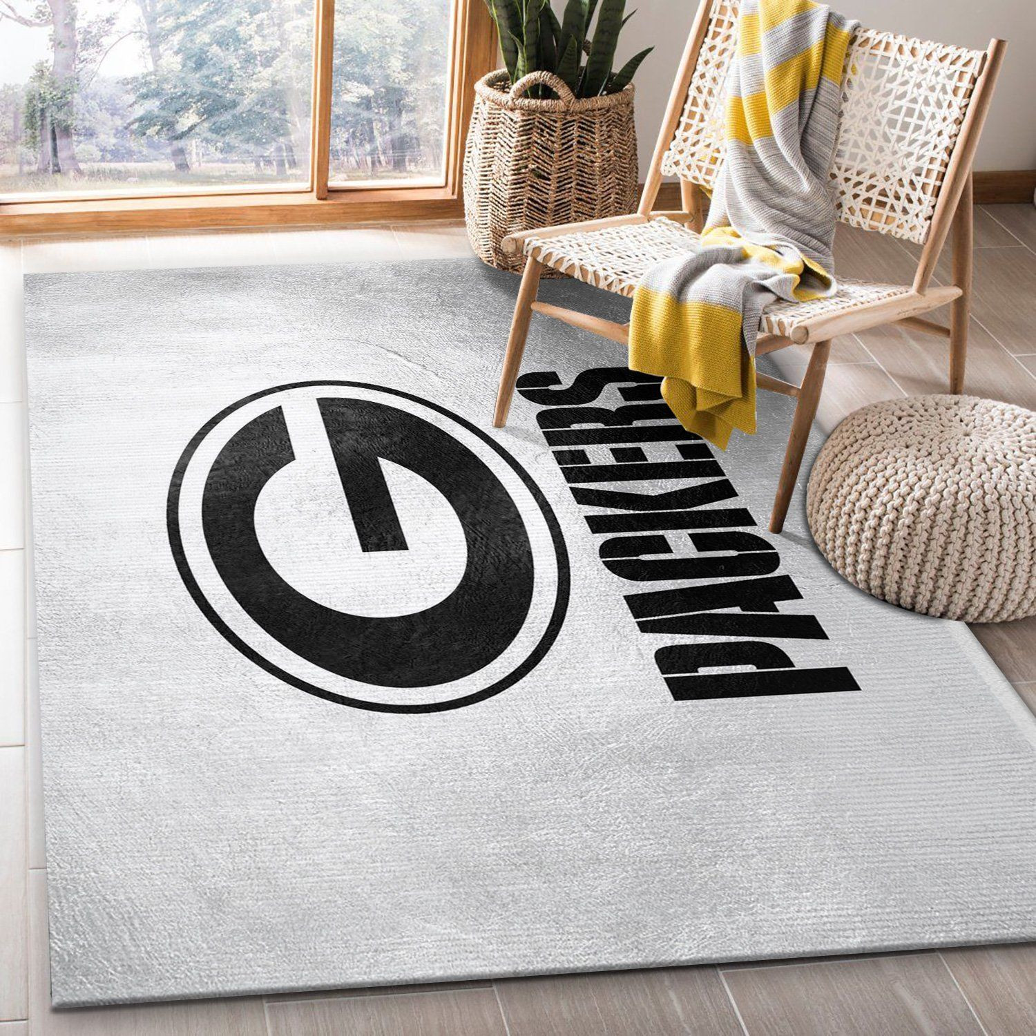 Green Bay Packers Silver NFL Area Rug Carpet, Bedroom, Christmas Gift US Decor - Indoor Outdoor Rugs