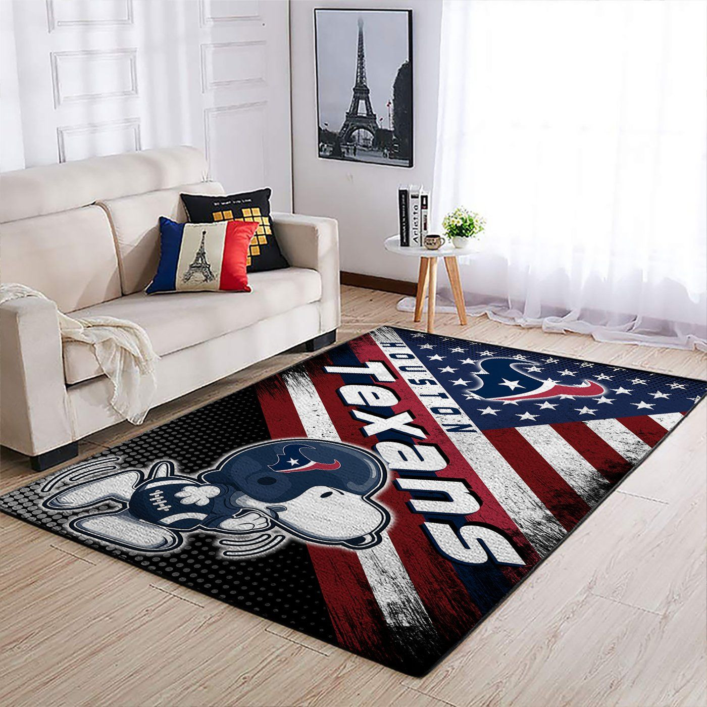 Houston Texans Nfl Team Logo Snoopy Us Style Nice Gift Home Decor Rectangle Area Rug - Indoor Outdoor Rugs