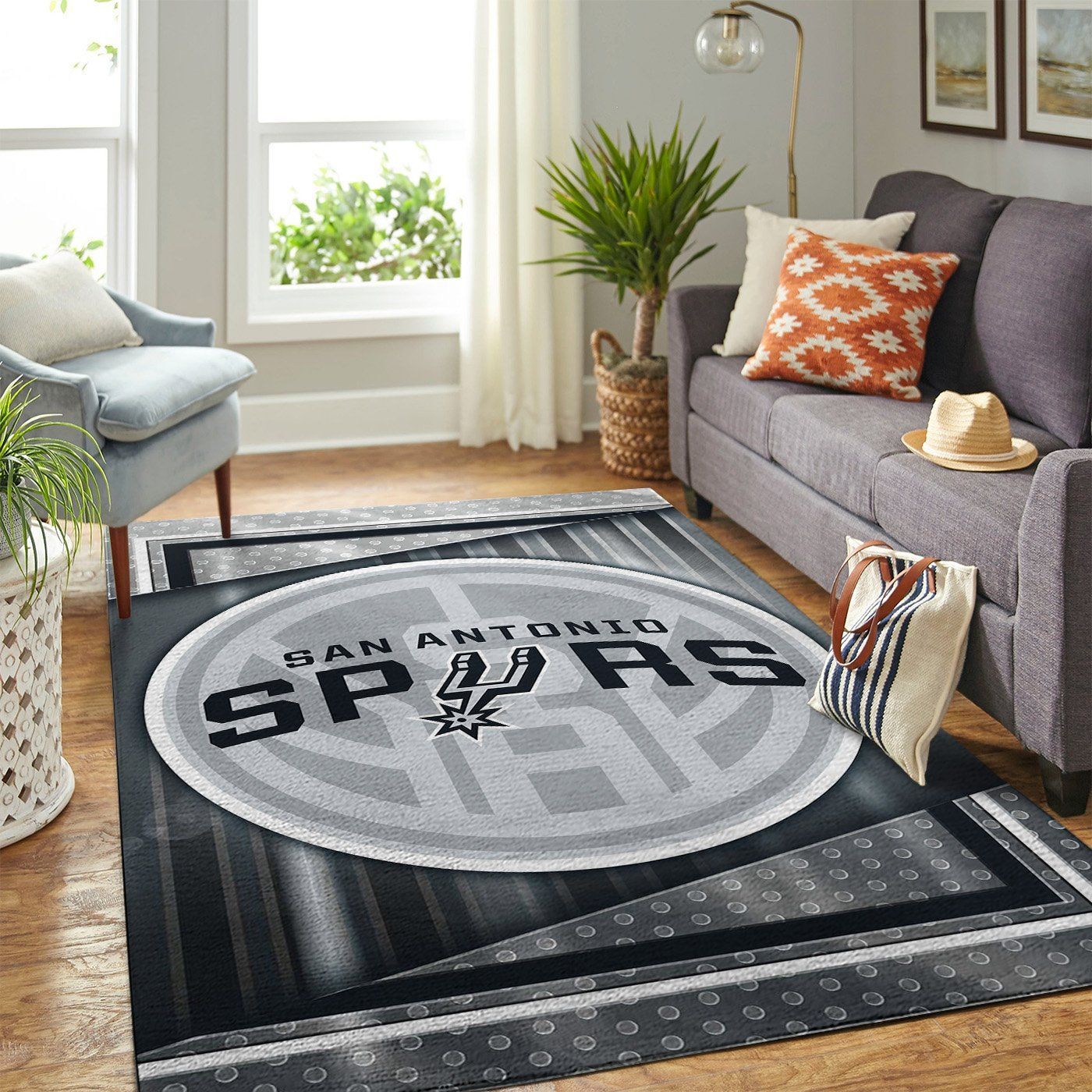 San Antonio Spurs Nba Team Logo Style Nice Gift Home Decor Rectangle Area Rug - Indoor Outdoor Rugs