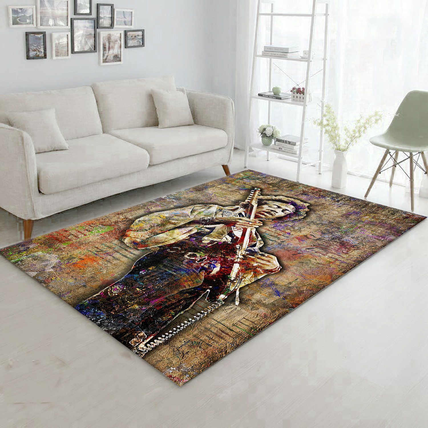 Jimi Hendrix Guitar Area Rug Rugs For Living Room Rug Home Decor - Indoor Outdoor Rugs