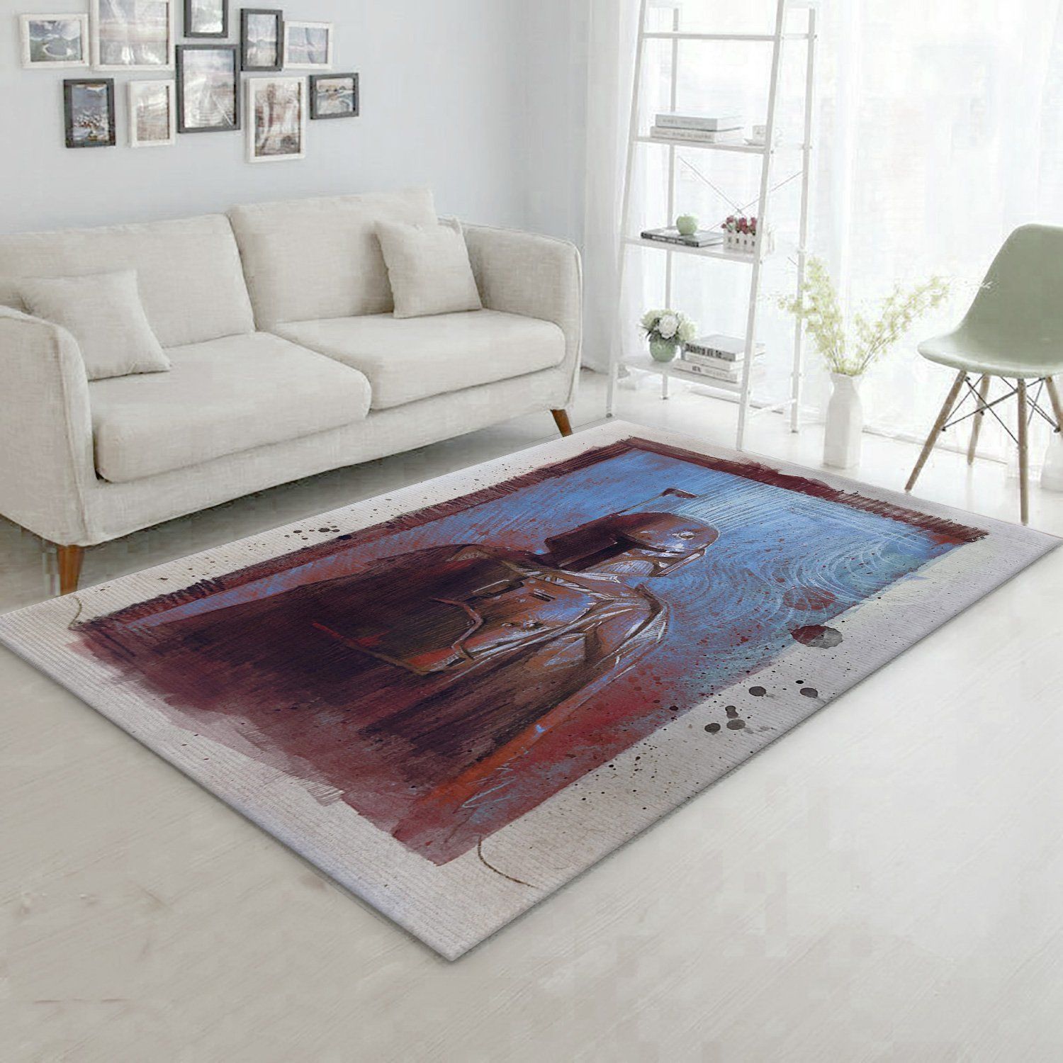 Mandalorian Baby Yoda Ver15 Area Rug Bedroom Rug US Gift Decor - Indoor Outdoor Rugs