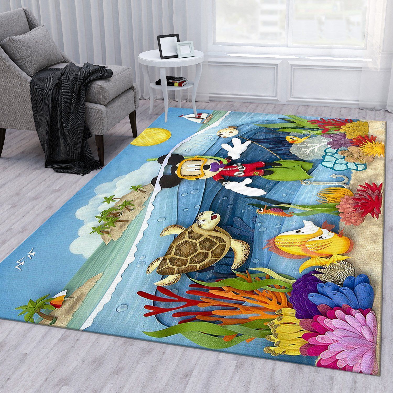 Scuba Disney Area Rug Living Room Rug Home Decor Floor Decor - Indoor Outdoor Rugs