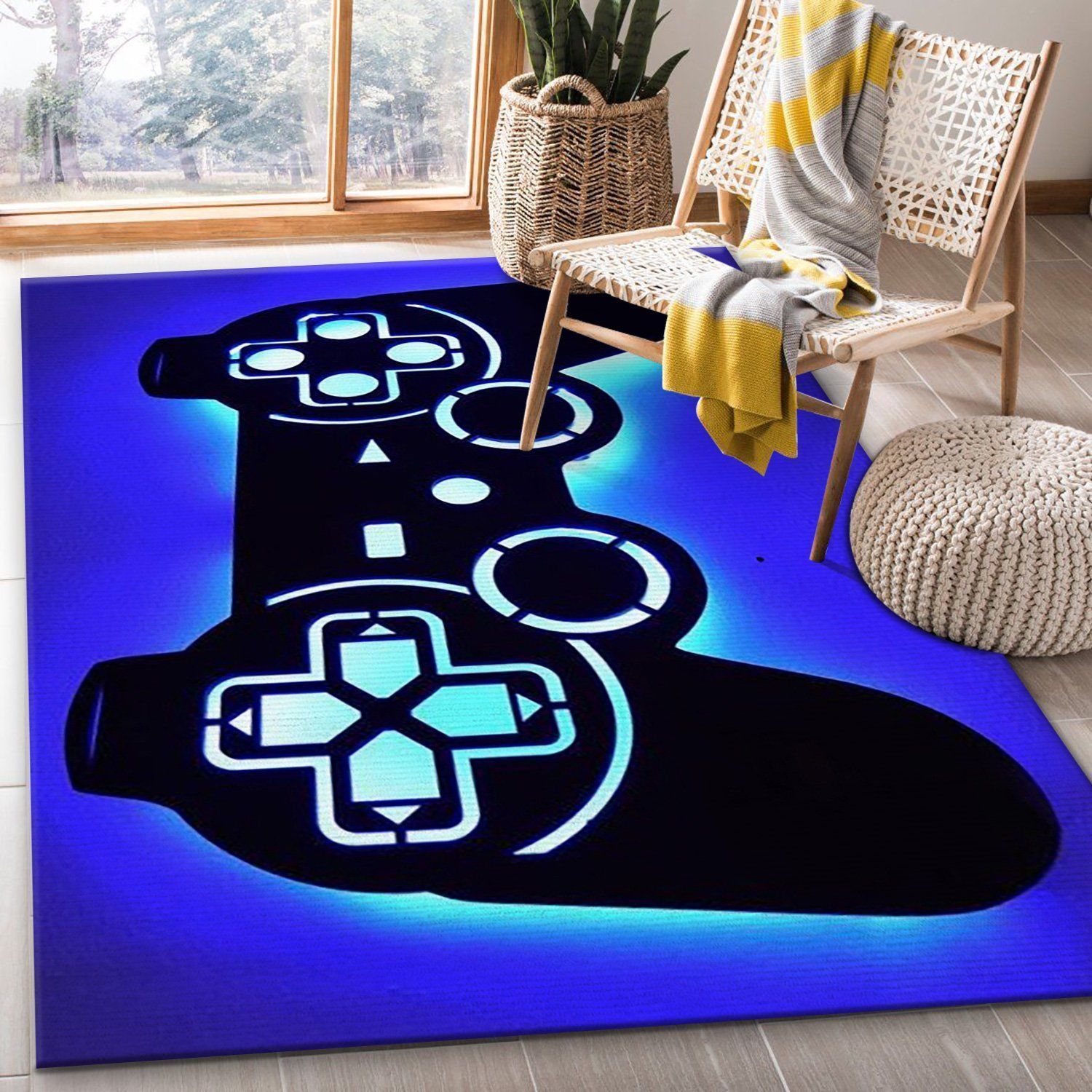 Playstation Led V1 Area Rug Bedroom Rug Home Decor Floor Decor - Indoor Outdoor Rugs