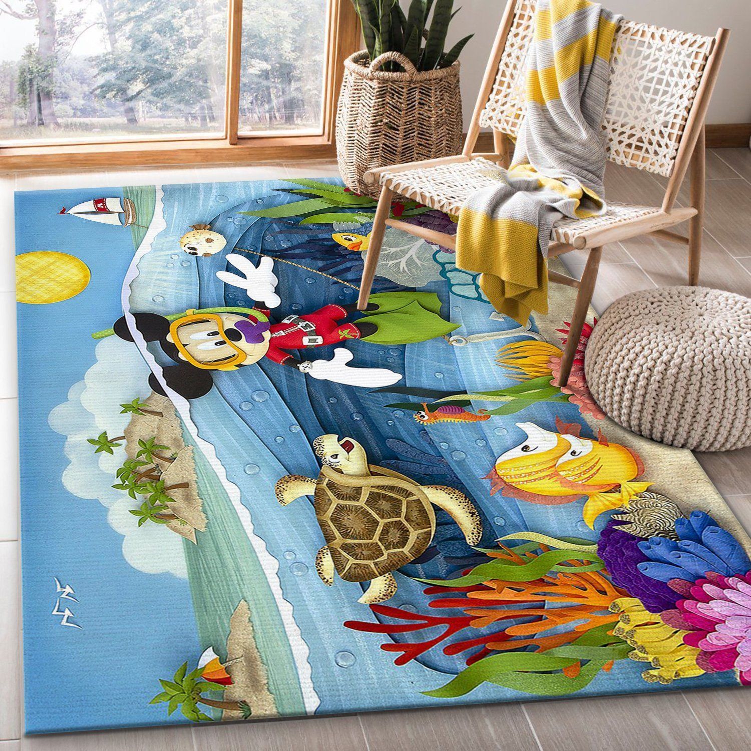 Scuba Disney Area Rug Living Room Rug Home Decor Floor Decor - Indoor Outdoor Rugs