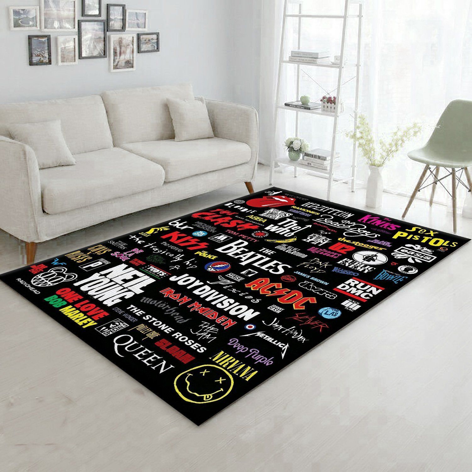 Rock Band Logos Area Rug Rugs For Living Room Rug Home Decor - Indoor Outdoor Rugs