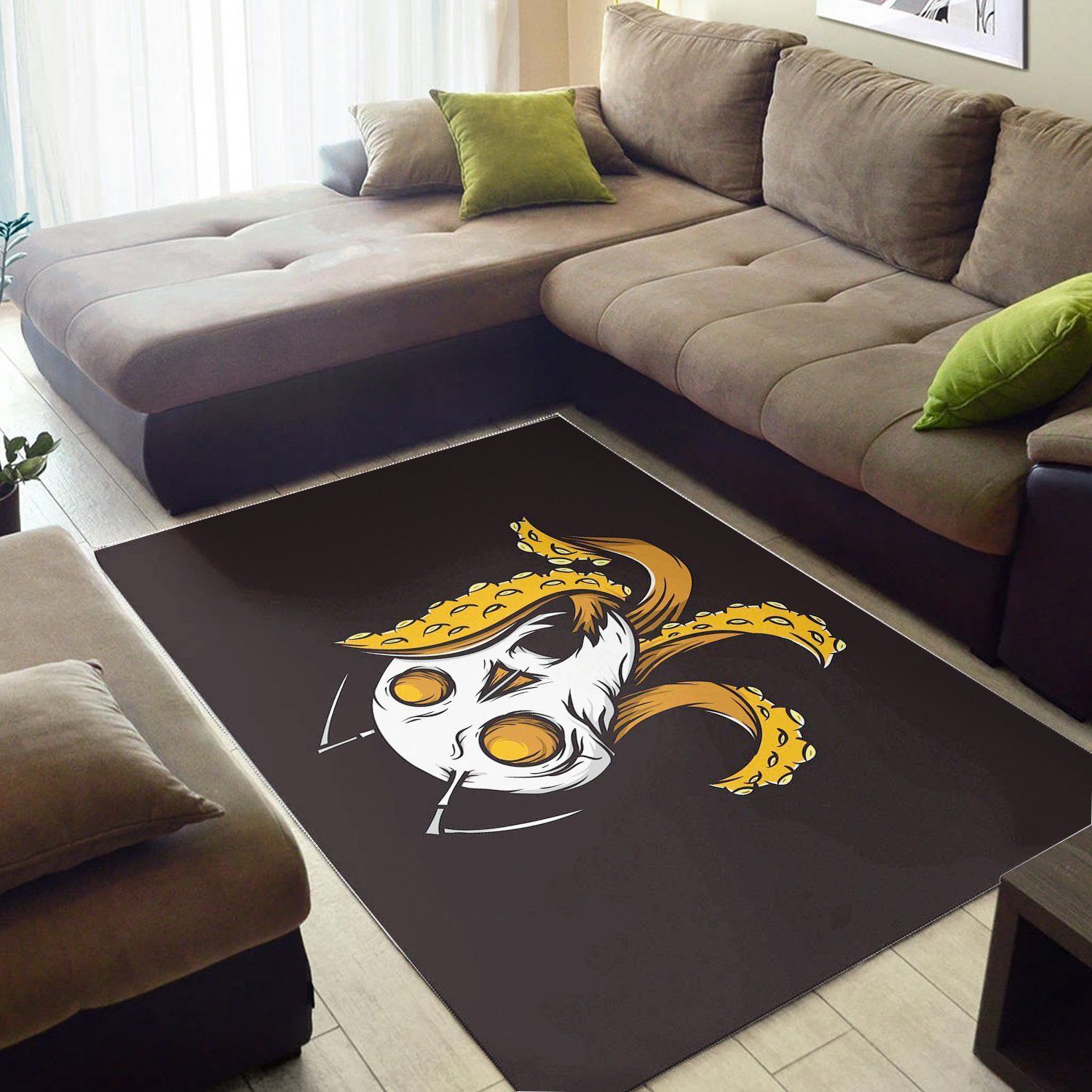 Ant Skull With Tentacle  Area Rug ,  Room Rugs, Floor Decor Home Decor - Indoor Outdoor Rugs