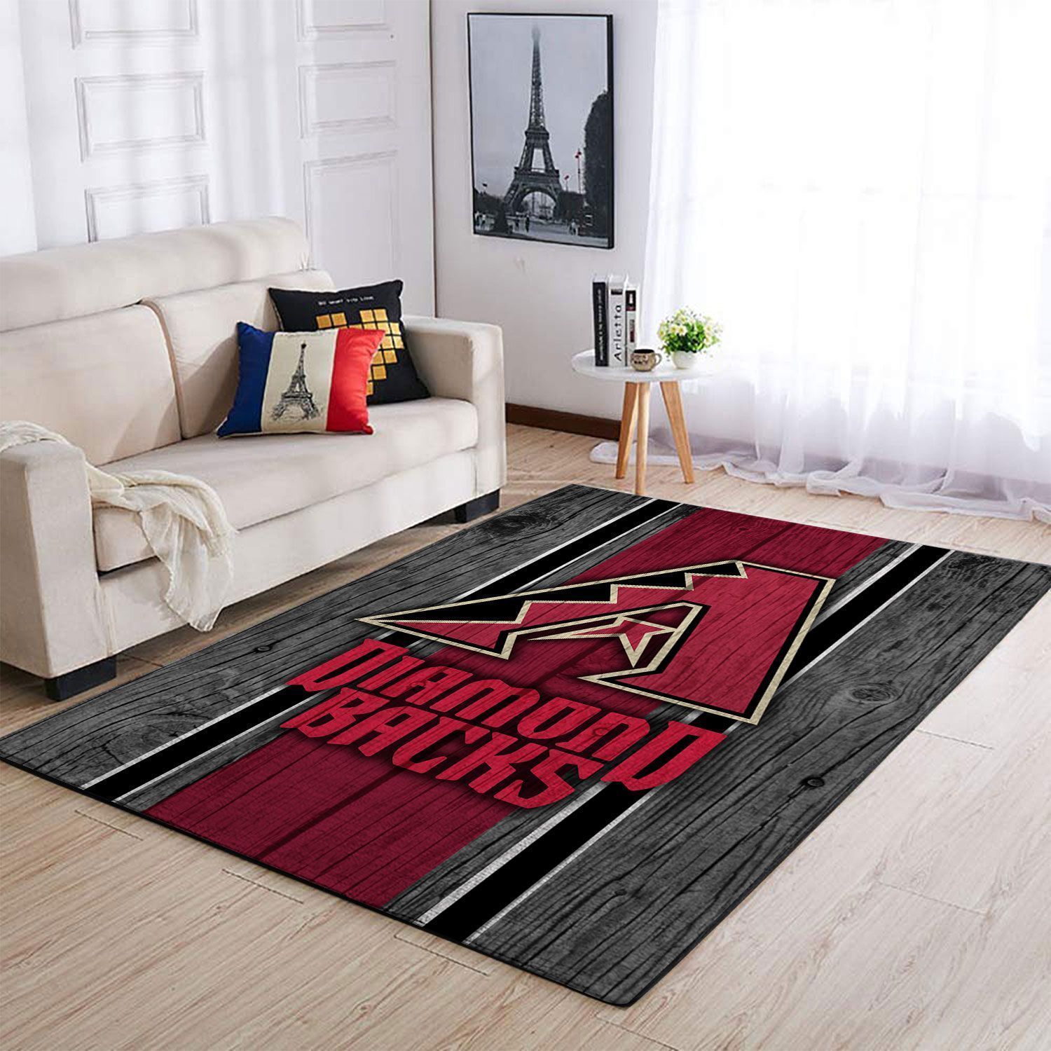 Arizona Diamondbacks Mlb Team Logo Wooden Style Style Nice Gift Home Decor Rectangle Area Rug - Indoor Outdoor Rugs