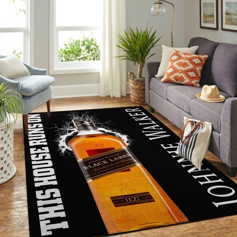 Johnie Walker This House Runs On Rug Room Carpet Custom Area Floor Home Decor - Indoor Outdoor Rugs