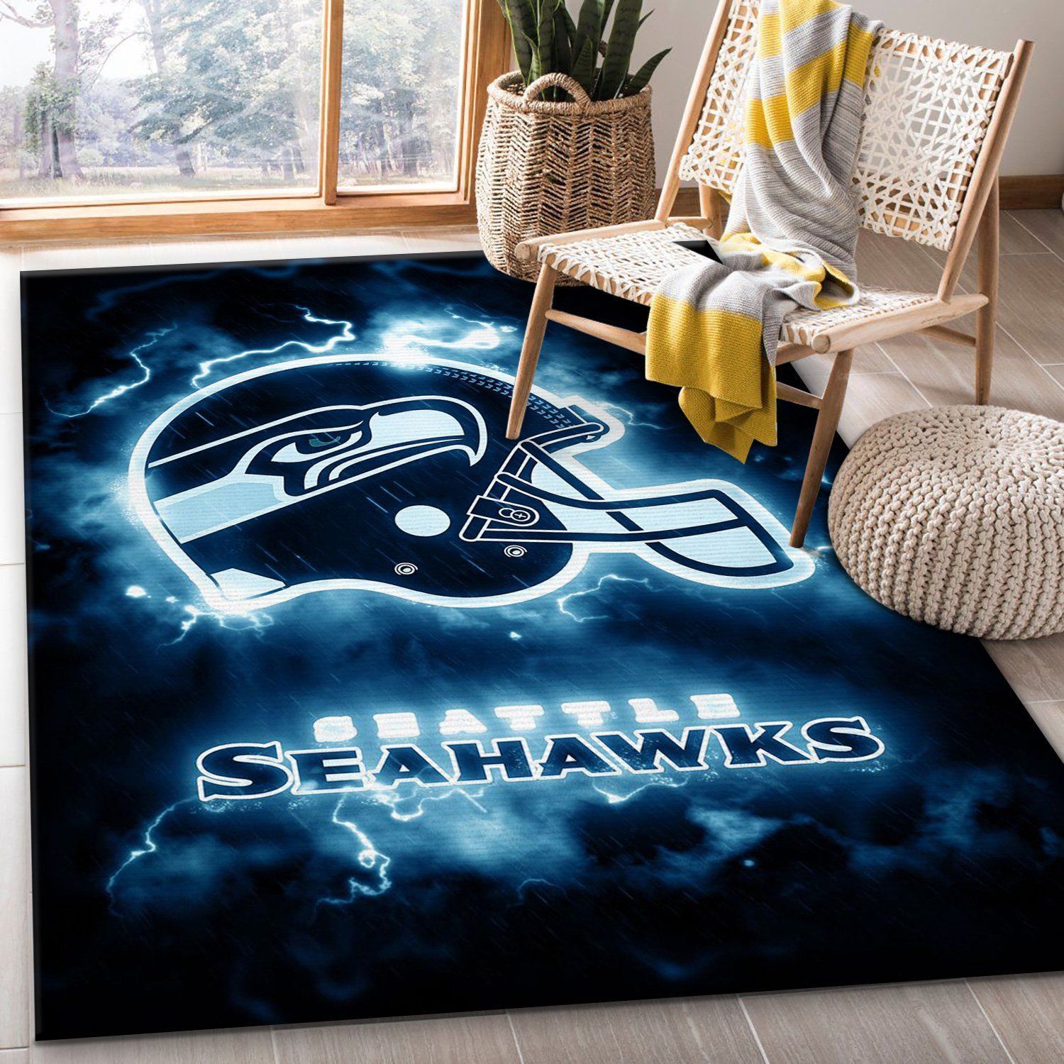 Seattle Seahawks NFL Area Rug Living Room Rug Home Decor Floor Decor - Indoor Outdoor Rugs