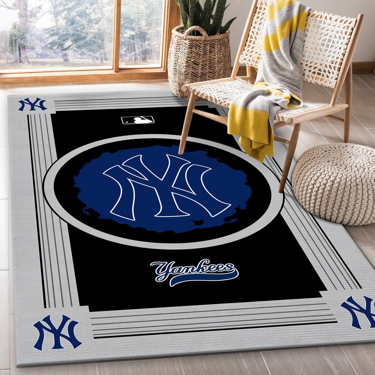 New York Yankees NFL Team Logo Area Rugs Living Room Carpet Floor Decor The US Decor - Indoor Outdoor Rugs