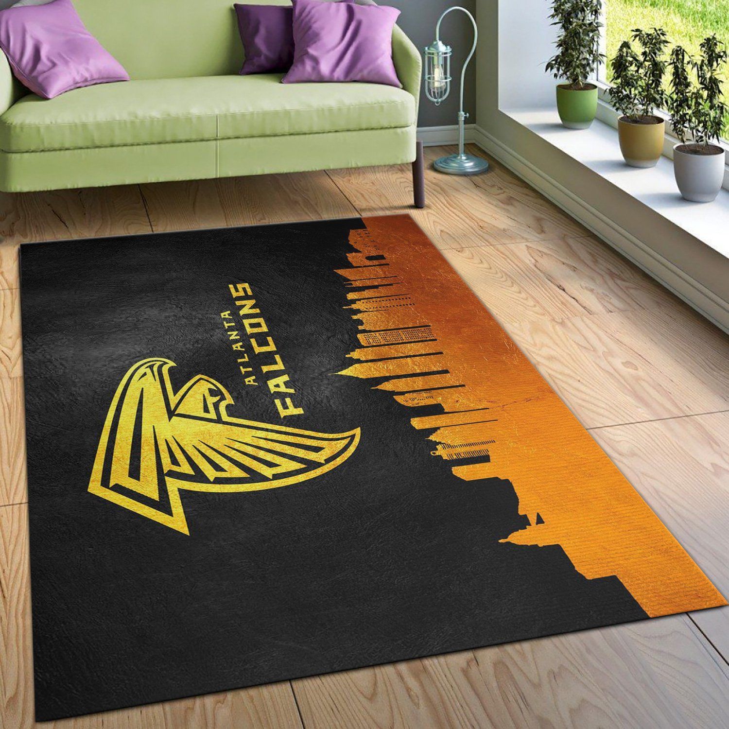 Atlanta Falcons Skyline NFL Team Logos Area Rug, Living Room Rug, Christmas Gift US Decor - Indoor Outdoor Rugs