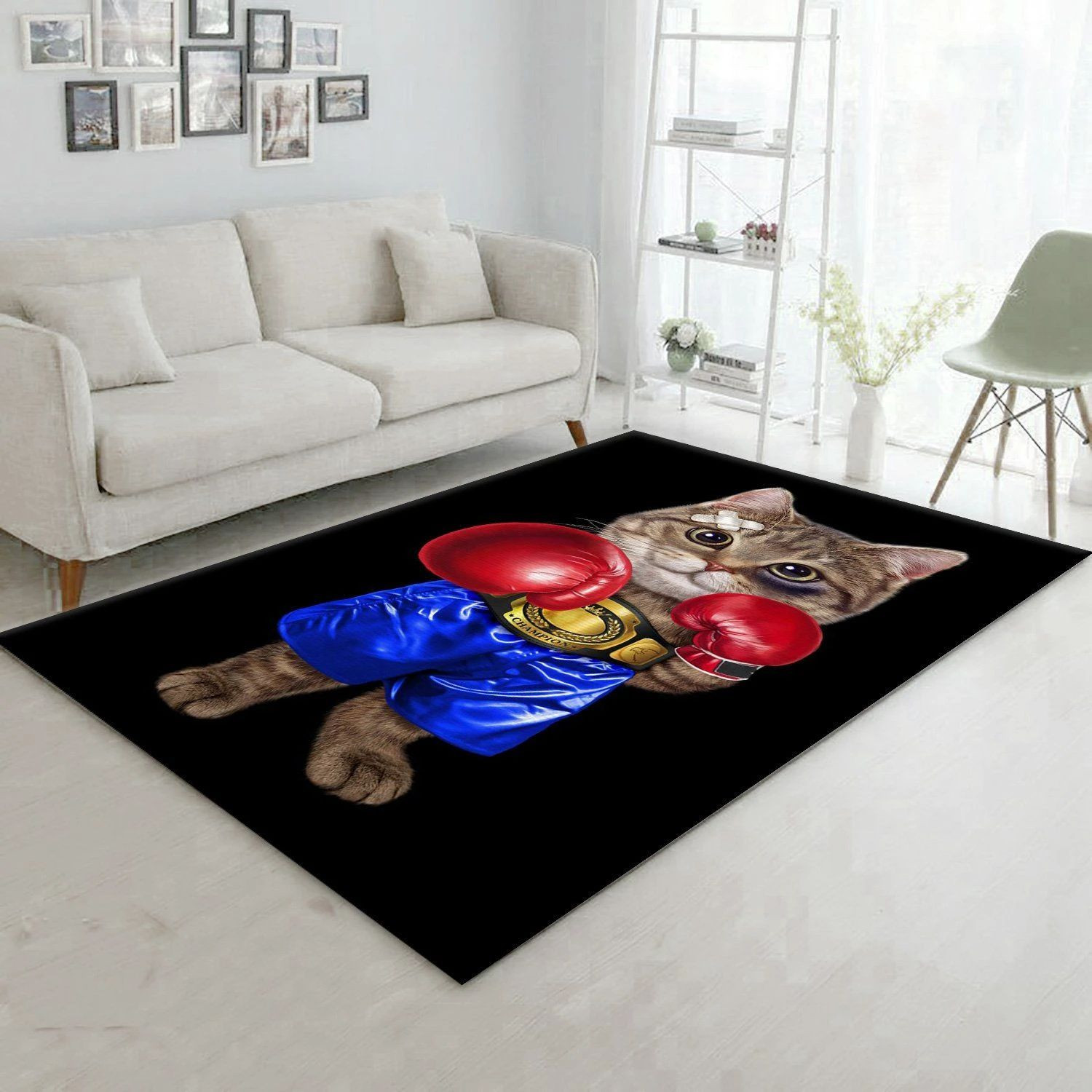 Boxer Champion Tabby Cat Area Rug Kitchen Rug Christmas Gift US Decor - Indoor Outdoor Rugs