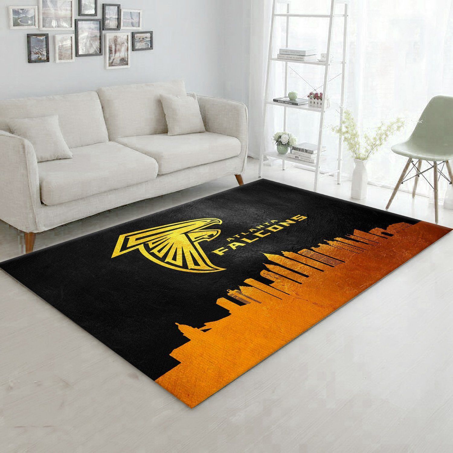 Atlanta Falcons Skyline NFL Team Logos Area Rug, Living Room Rug, Christmas Gift US Decor - Indoor Outdoor Rugs