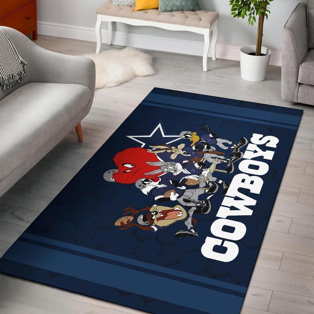 Looney Tunes Cowboys Rug Area Football Carpet Fan - Indoor Outdoor Rugs