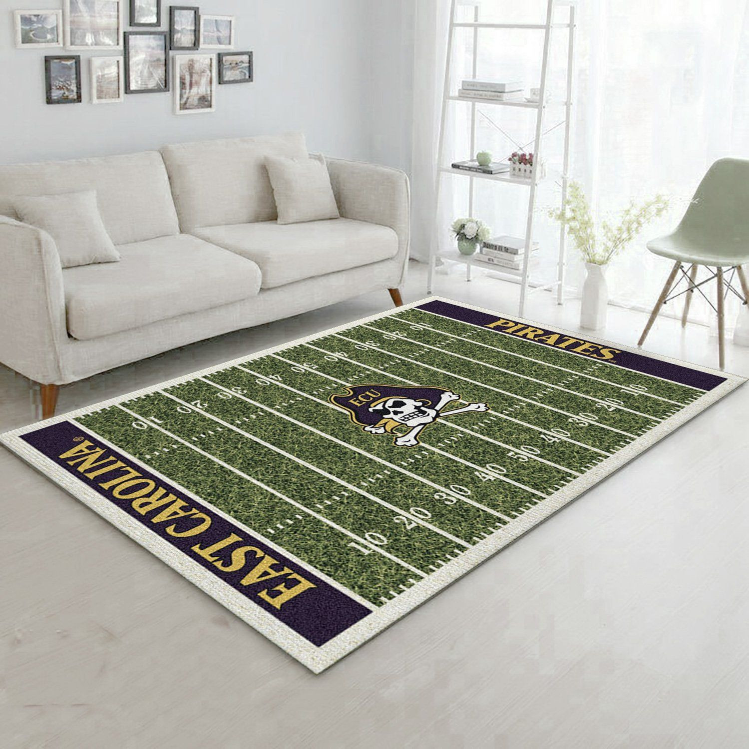 College East Carolina NFL Team Logo Area Rug, Bedroom Rug, Family Gift US Decor - Indoor Outdoor Rugs