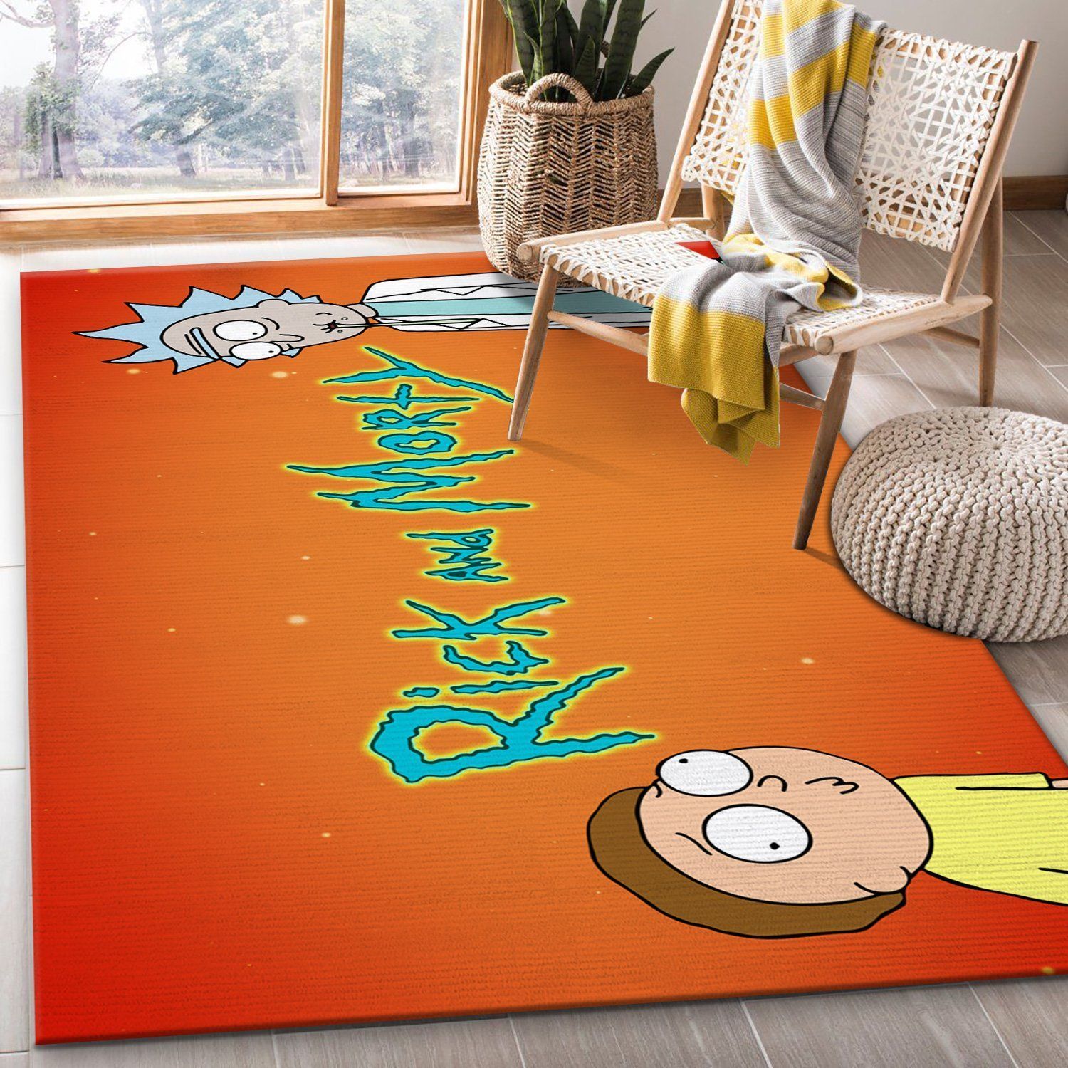 Rick And Morty Rug Living Room Rug Christmas Gift US Decor - Indoor Outdoor Rugs