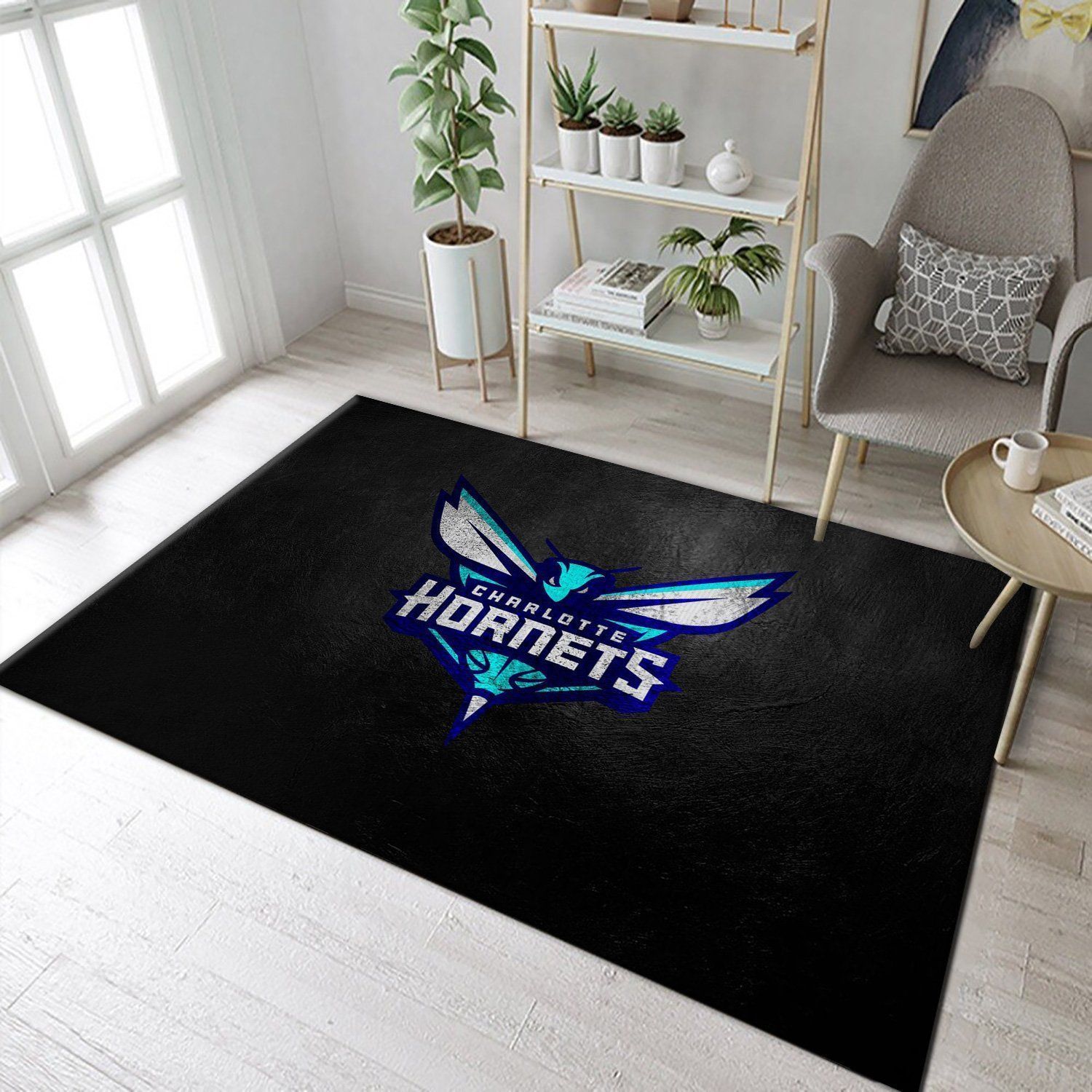 Charlotte Hornets Area Rug, Living room and bedroom Rug, Home Decor Floor Decor - Indoor Outdoor Rugs