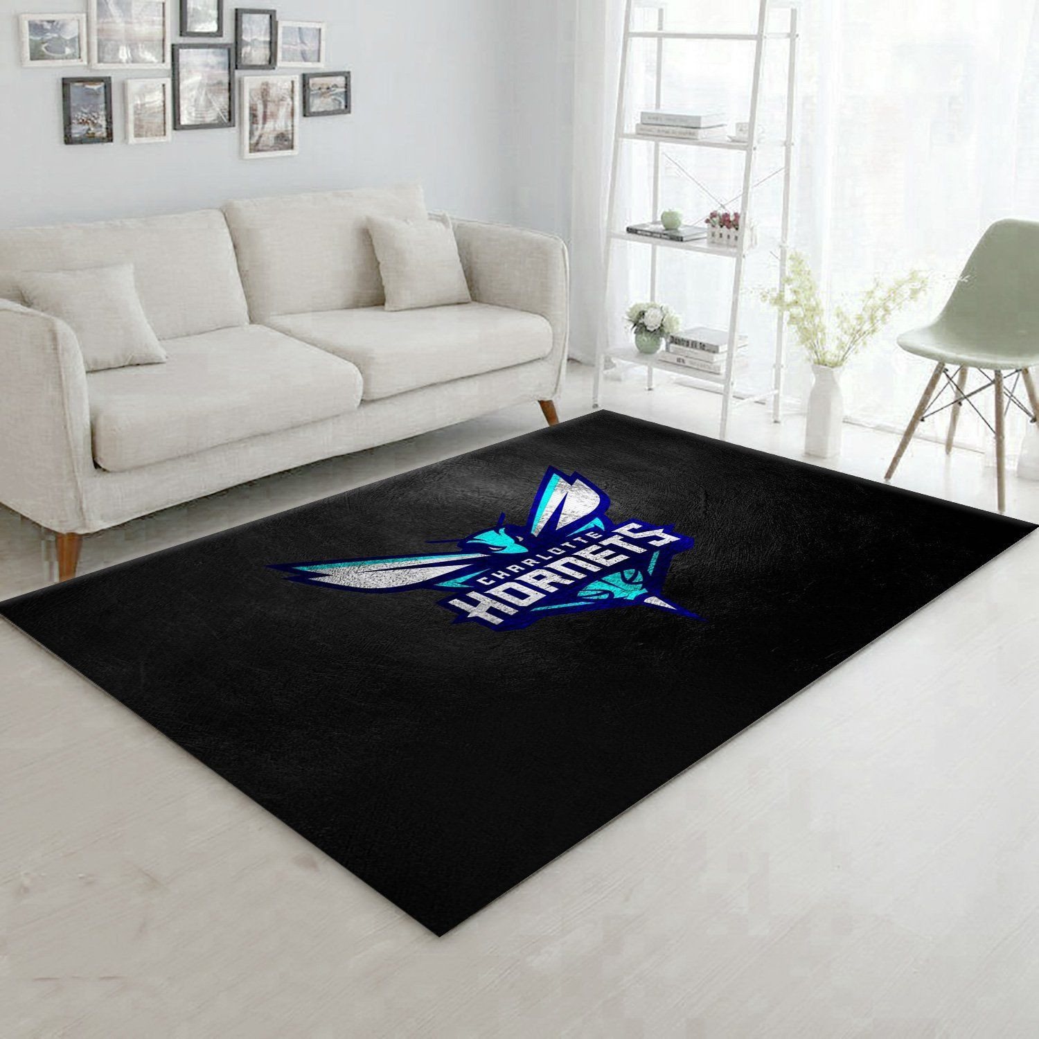 Charlotte Hornets Area Rug, Living room and bedroom Rug, Home Decor Floor Decor - Indoor Outdoor Rugs