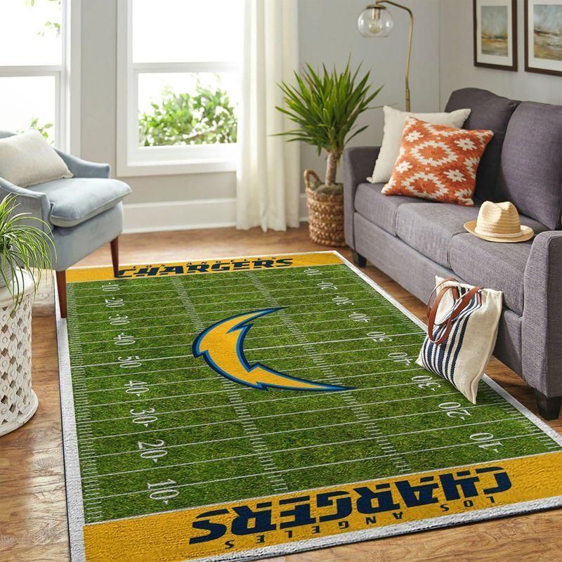 Los Angeles Chargers Nfl Rug Room Carpet Sport Custom Area Floor Home Decor V4 - Indoor Outdoor Rugs