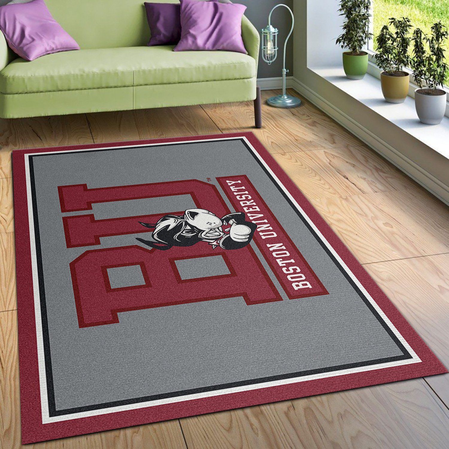 College Spirit Boston Sport Area Rug Team Logo Family Gift US Decor - Indoor Outdoor Rugs