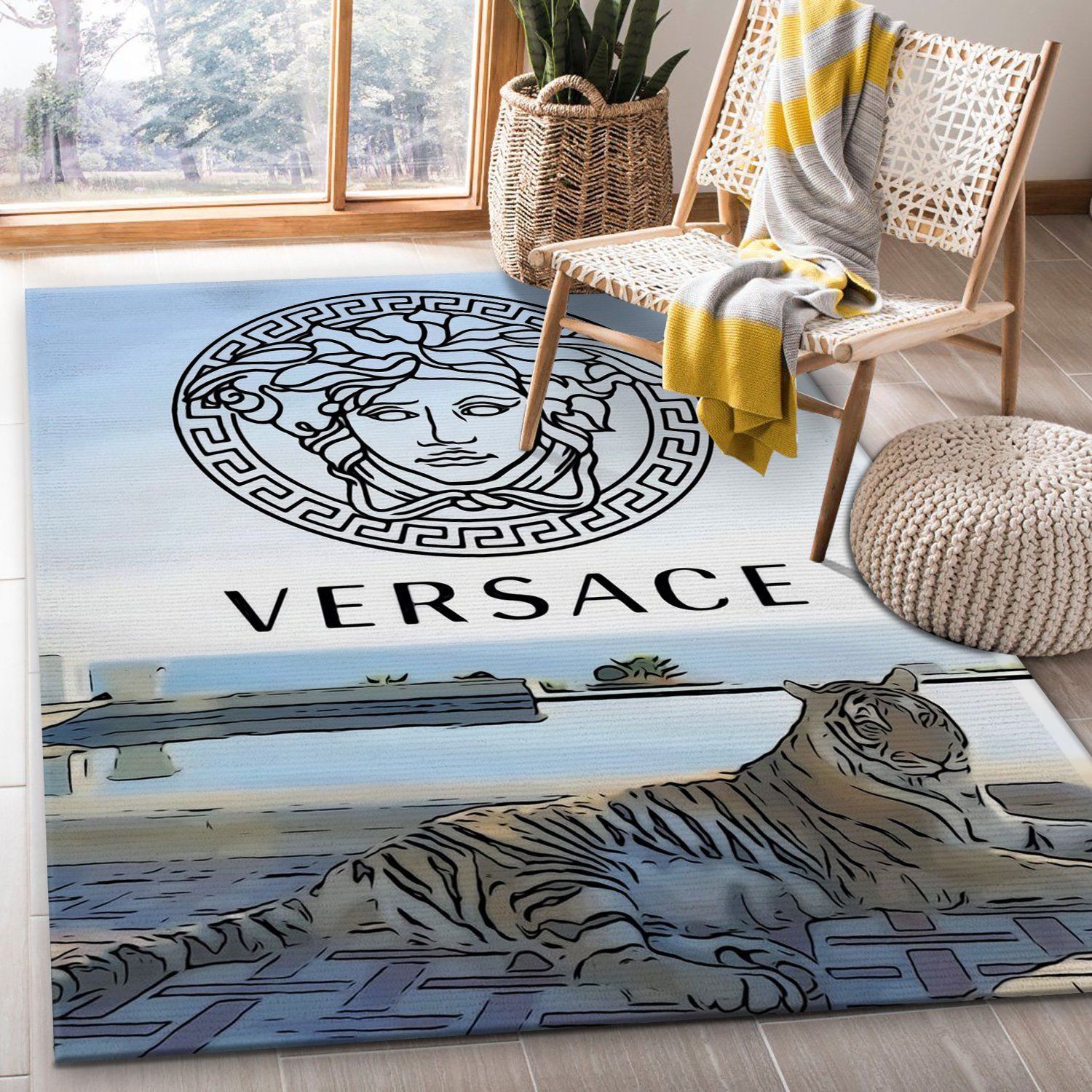 Versace Area Rug Living Room Rug Home Decor Floor Decor - Indoor Outdoor Rugs