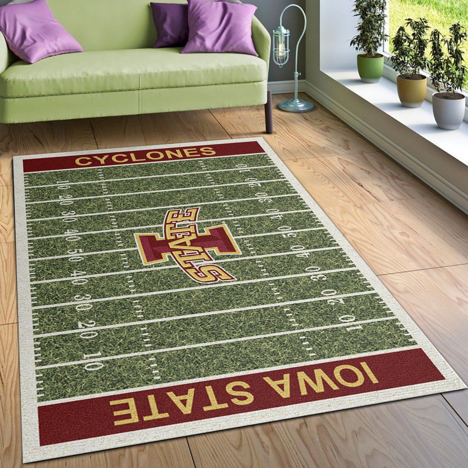 College Iowa State NFL Team Logo Area Rug, Bedroom Rug, Home US Decor - Indoor Outdoor Rugs