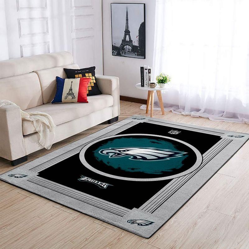 Philadelphia Eagles Nfl Logo Style Rug Room Carpet Custom Area Floor Home Decor - Indoor Outdoor Rugs