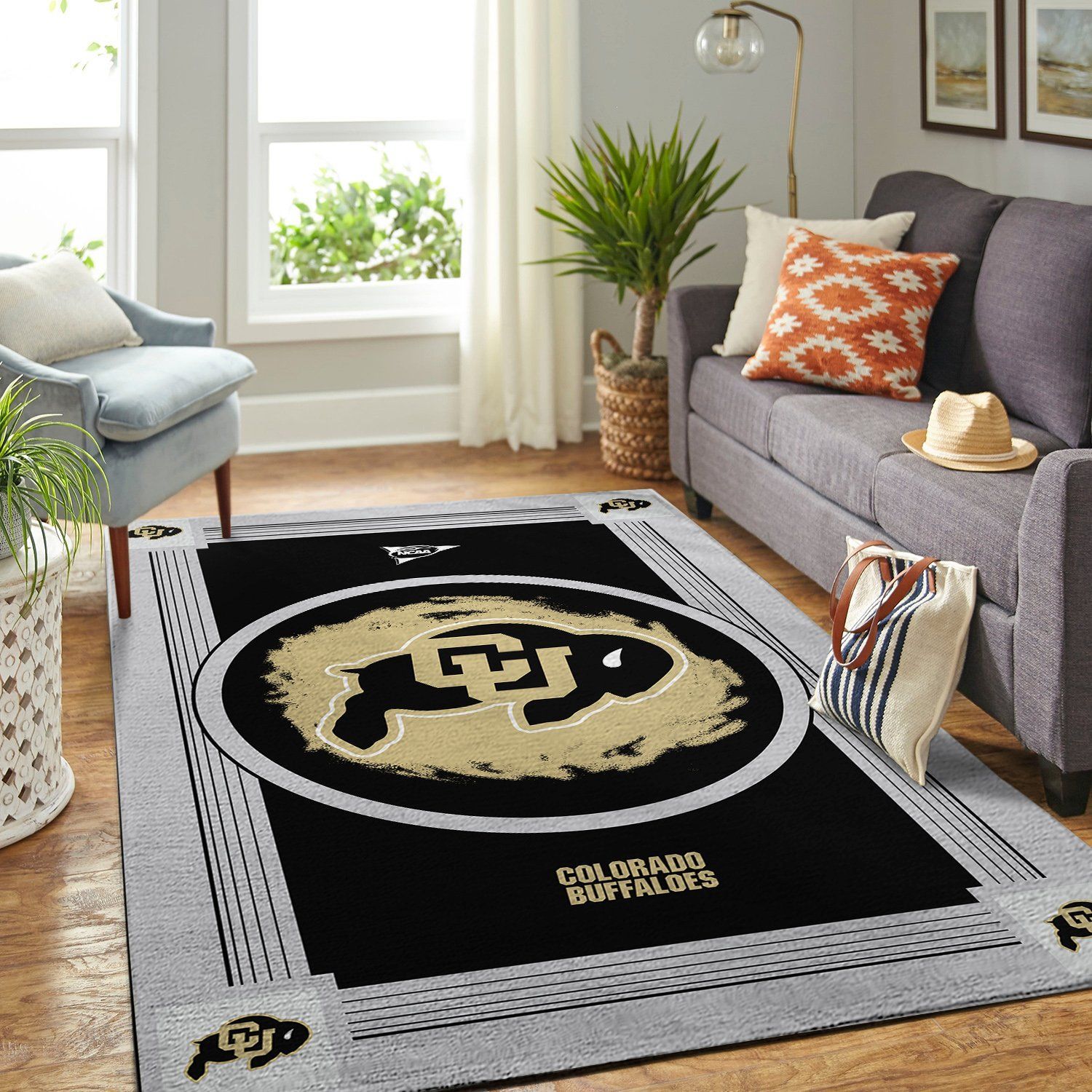 Colorado Buffaloes Ncaa Team Logo Nice Gift Home Decor Rectangle Area Rug - Indoor Outdoor Rugs