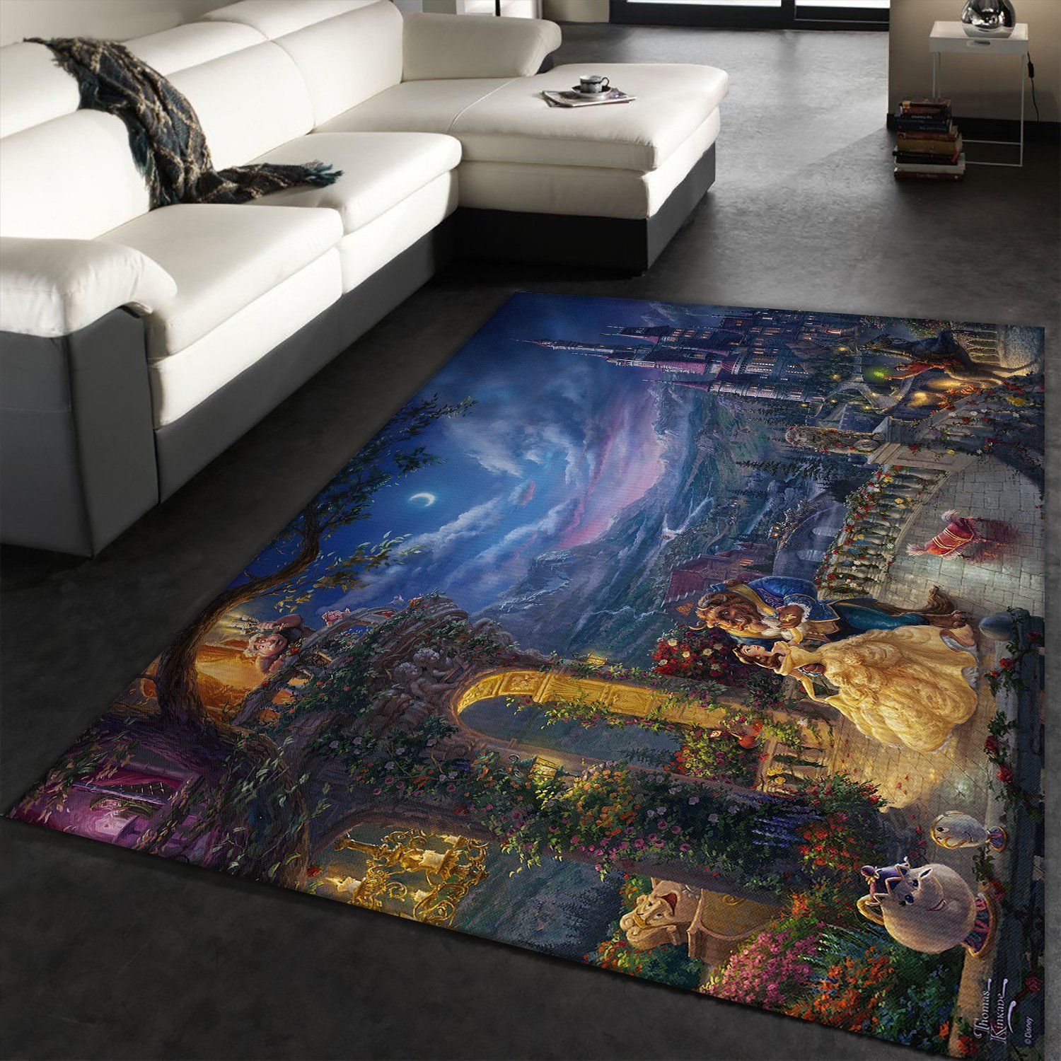 Beauty and The Beast rug Disney rug Floor Decor The US Decor - Indoor Outdoor Rugs