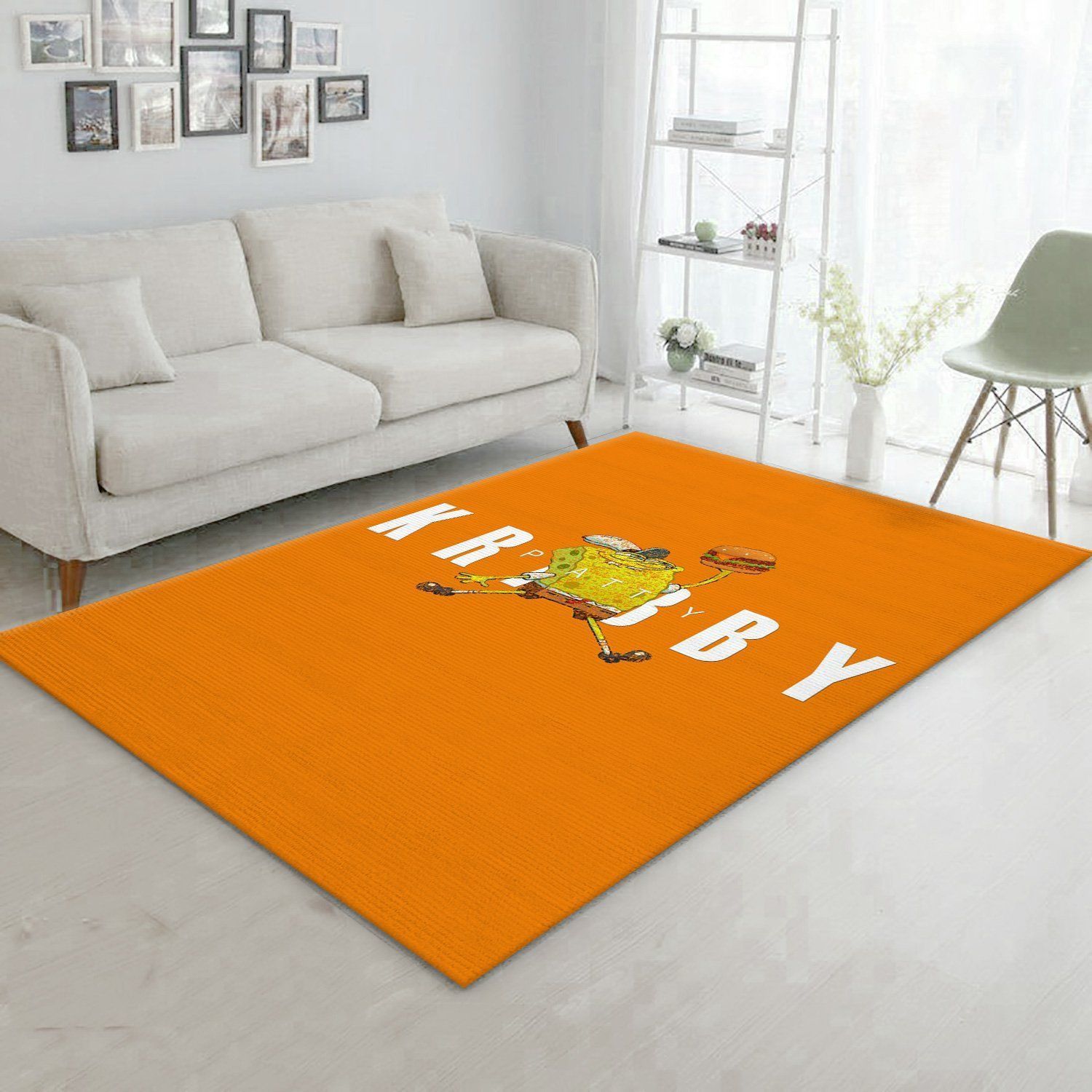 Spongebob Jumpman Jordan Area Rug Bedroom Rug Family Gift US Decor - Indoor Outdoor Rugs