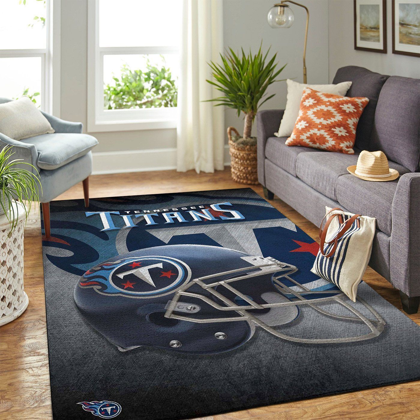 Tennessee Titans Nfl Team Logo Helmet Style Nice Gift Home Decor Rectangle Area Rug - Indoor Outdoor Rugs