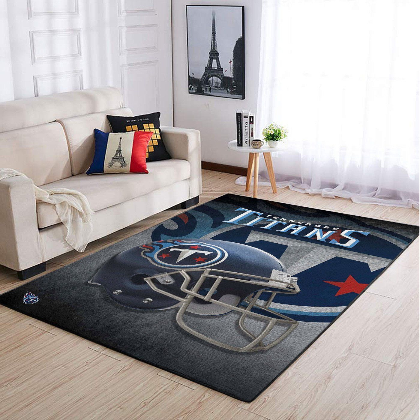 Tennessee Titans Nfl Team Logo Helmet Style Nice Gift Home Decor Rectangle Area Rug - Indoor Outdoor Rugs