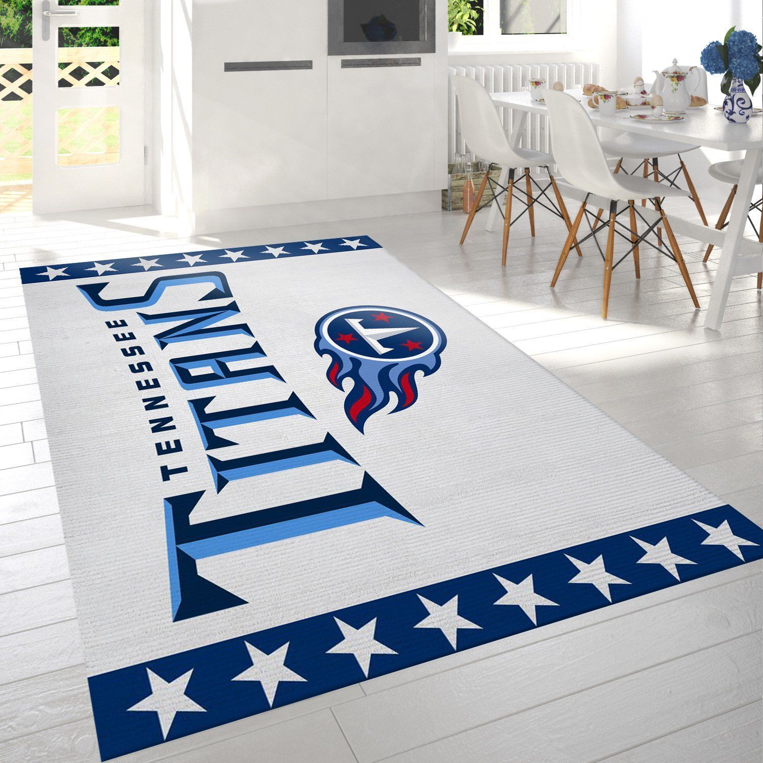 Tennessee Titans Banner Nfl Team Logo Rug Living Room Rug Home US Decor - Indoor Outdoor Rugs