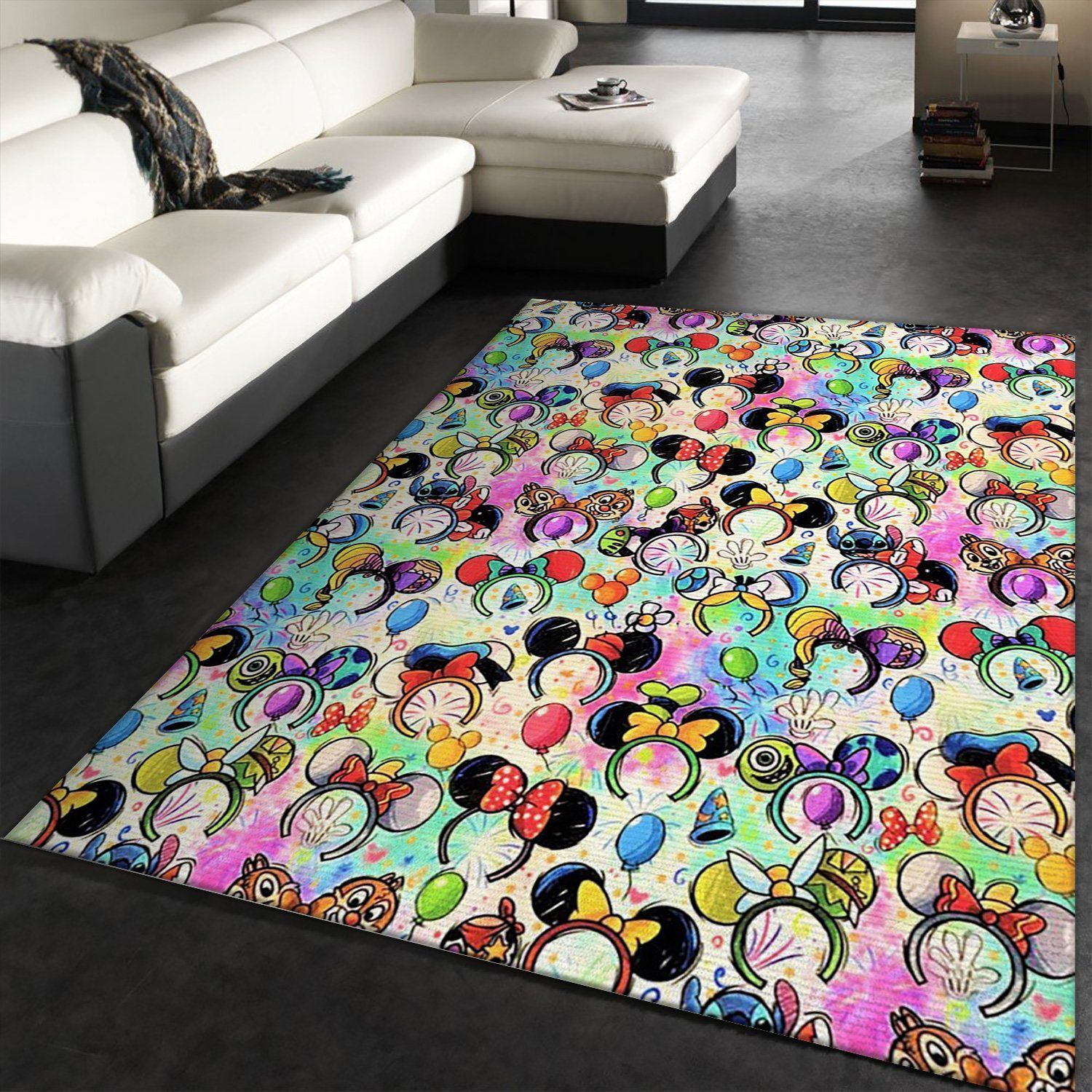 Miss Mac Fabric Disney Snacks Area Rug, Living room and bedroom Rug, US Gift Decor - Indoor Outdoor Rugs