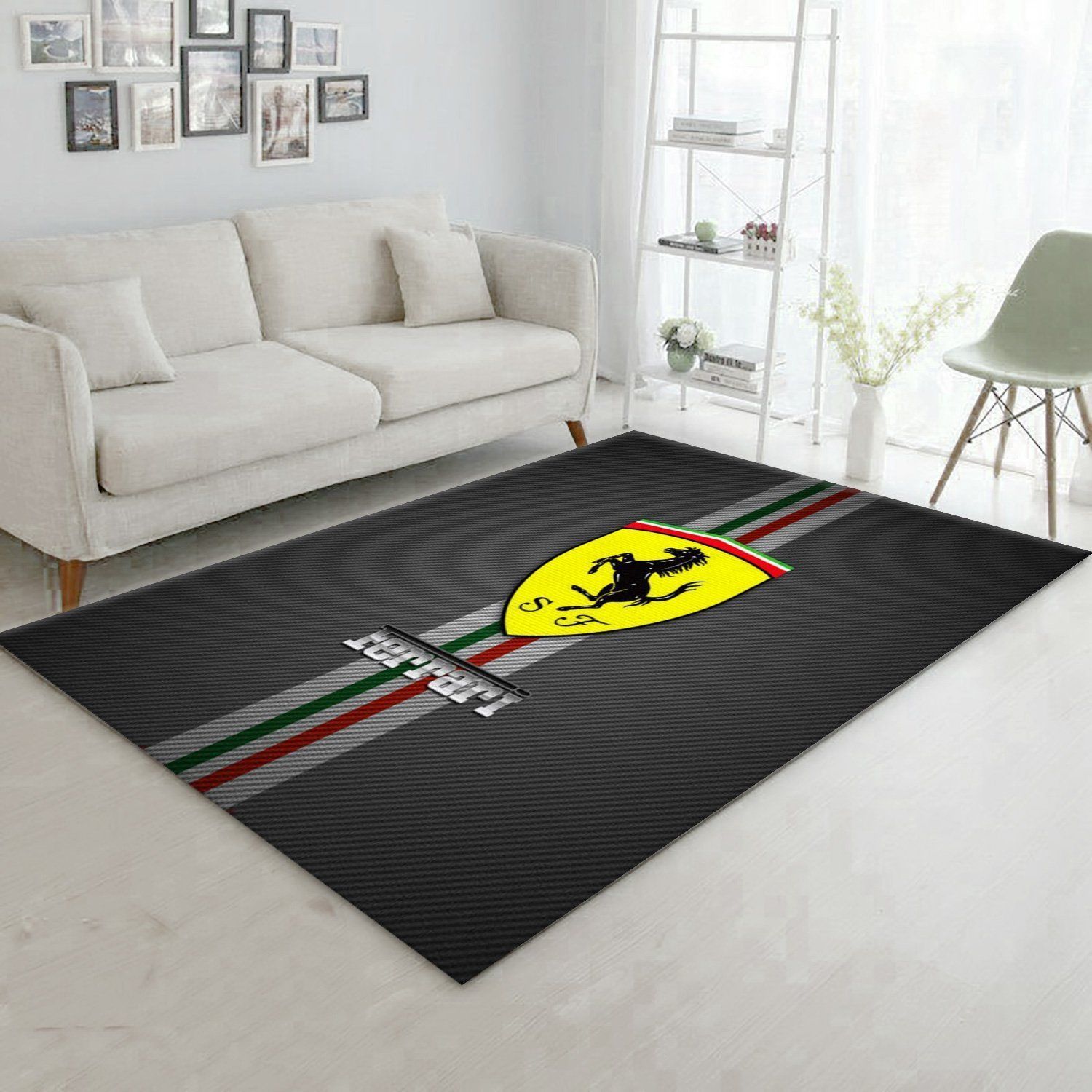 Ferrari Logo Area Rug For Christmas Living Room Christmas Gift US Decor - Indoor Outdoor Rugs