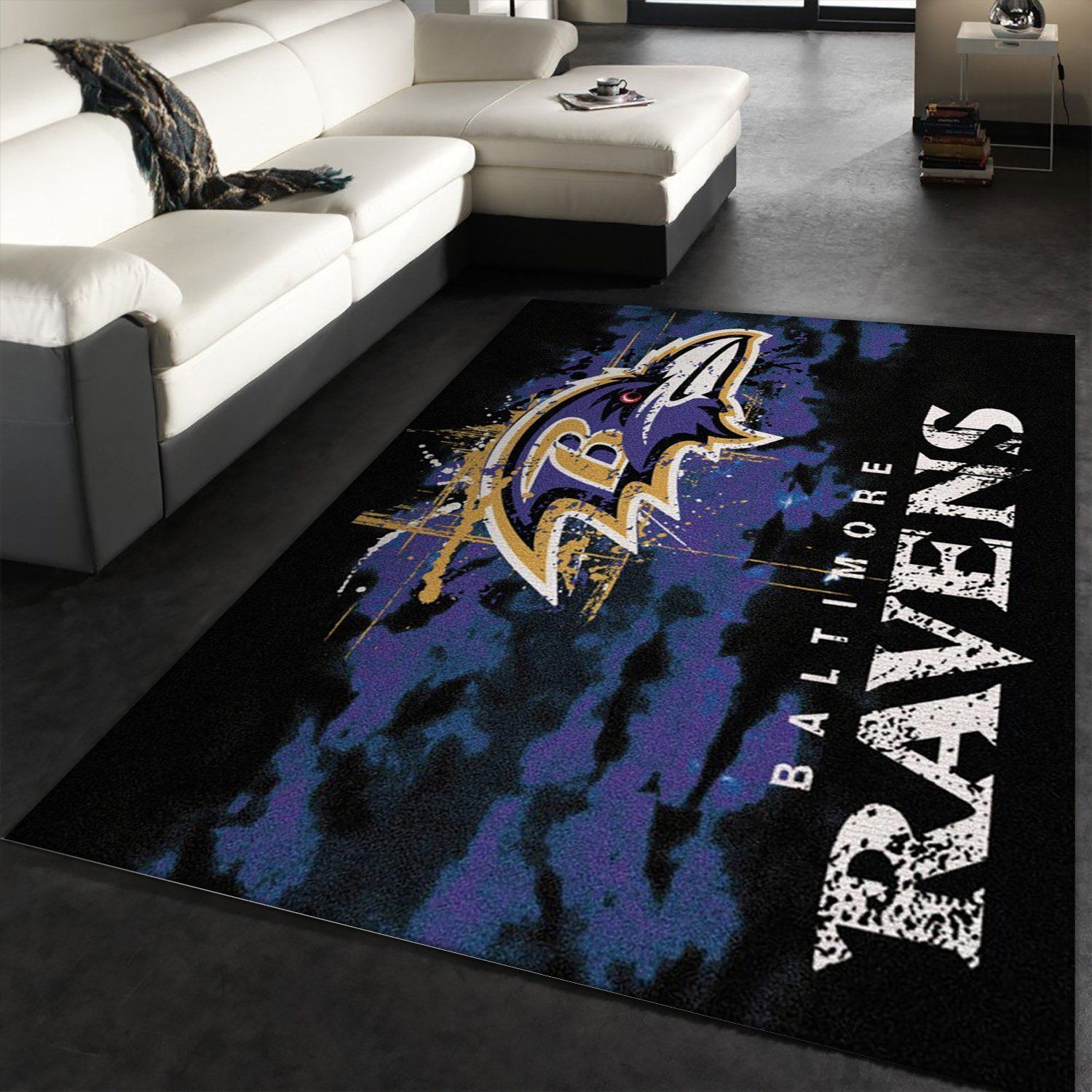 Baltimore Ravens Fade Rug Nfl Team Area Rug, Kitchen Rug, Home US Decor - Indoor Outdoor Rugs